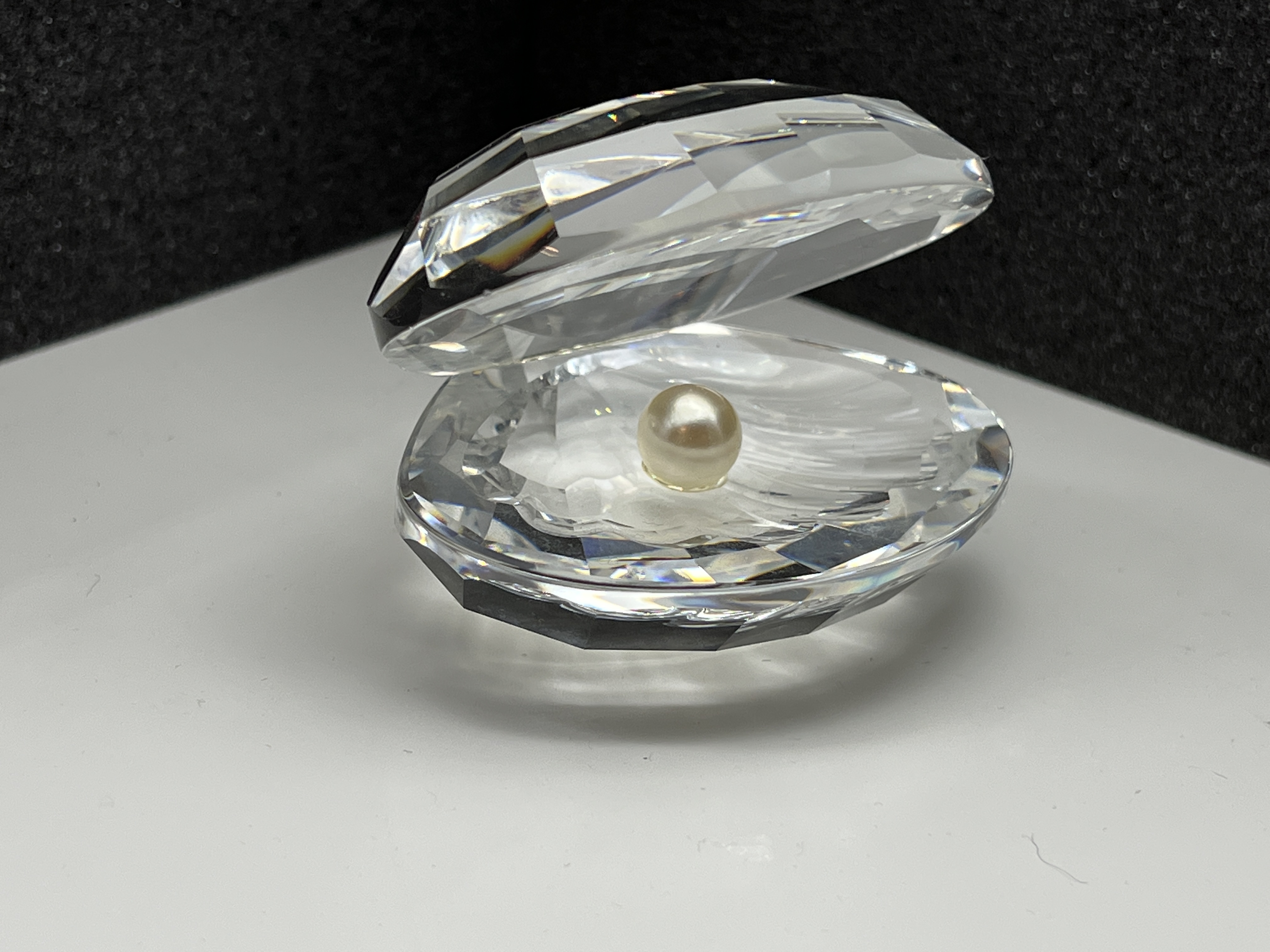Swarovski Figur Kristall 014389 Große Muschel mit Perle 6,5 cm. Top Zustand 