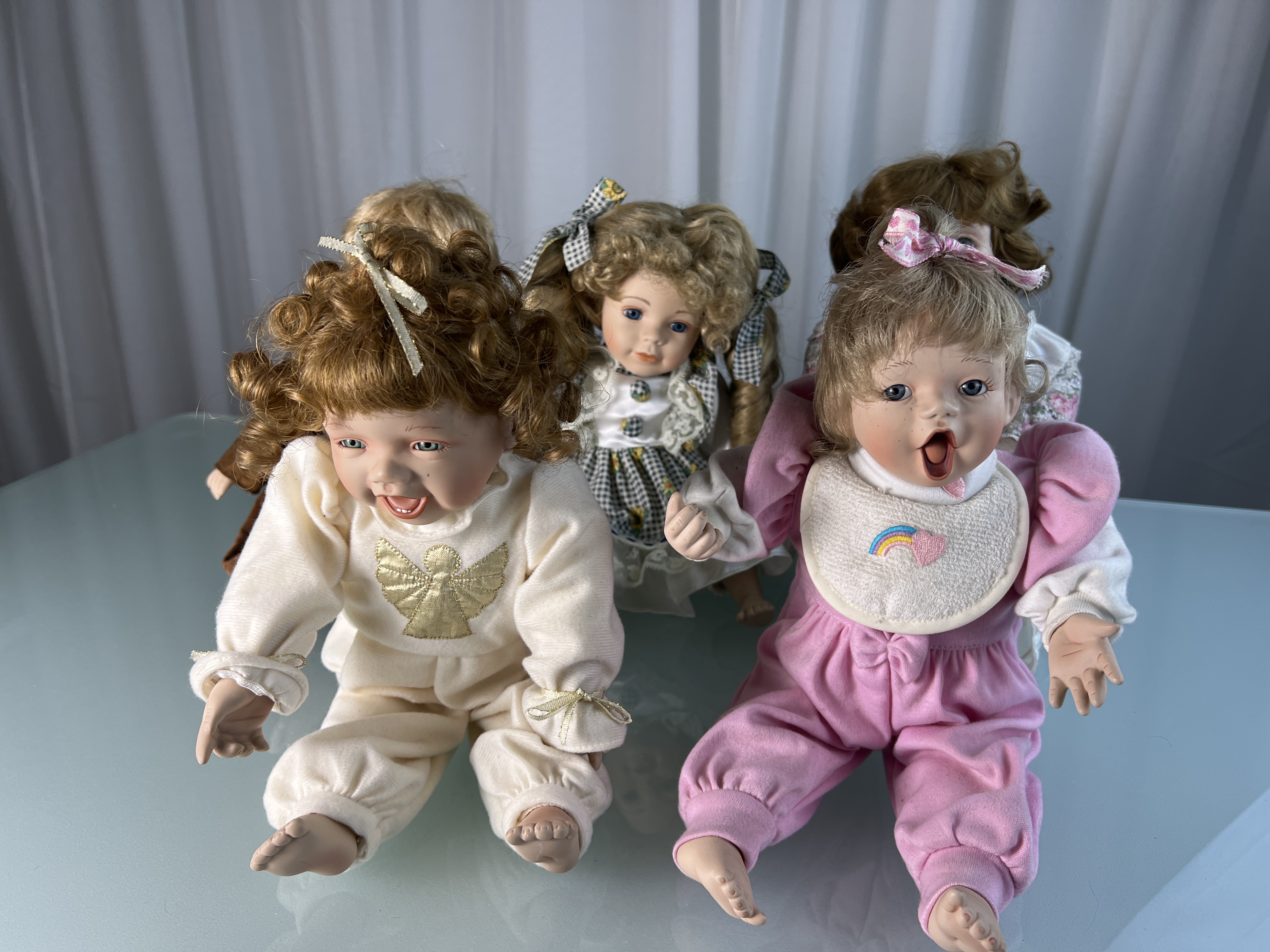 Künstlerpuppen Konvolut Porzellan Puppen 5 Stück bis 40 cm Top Zustand  