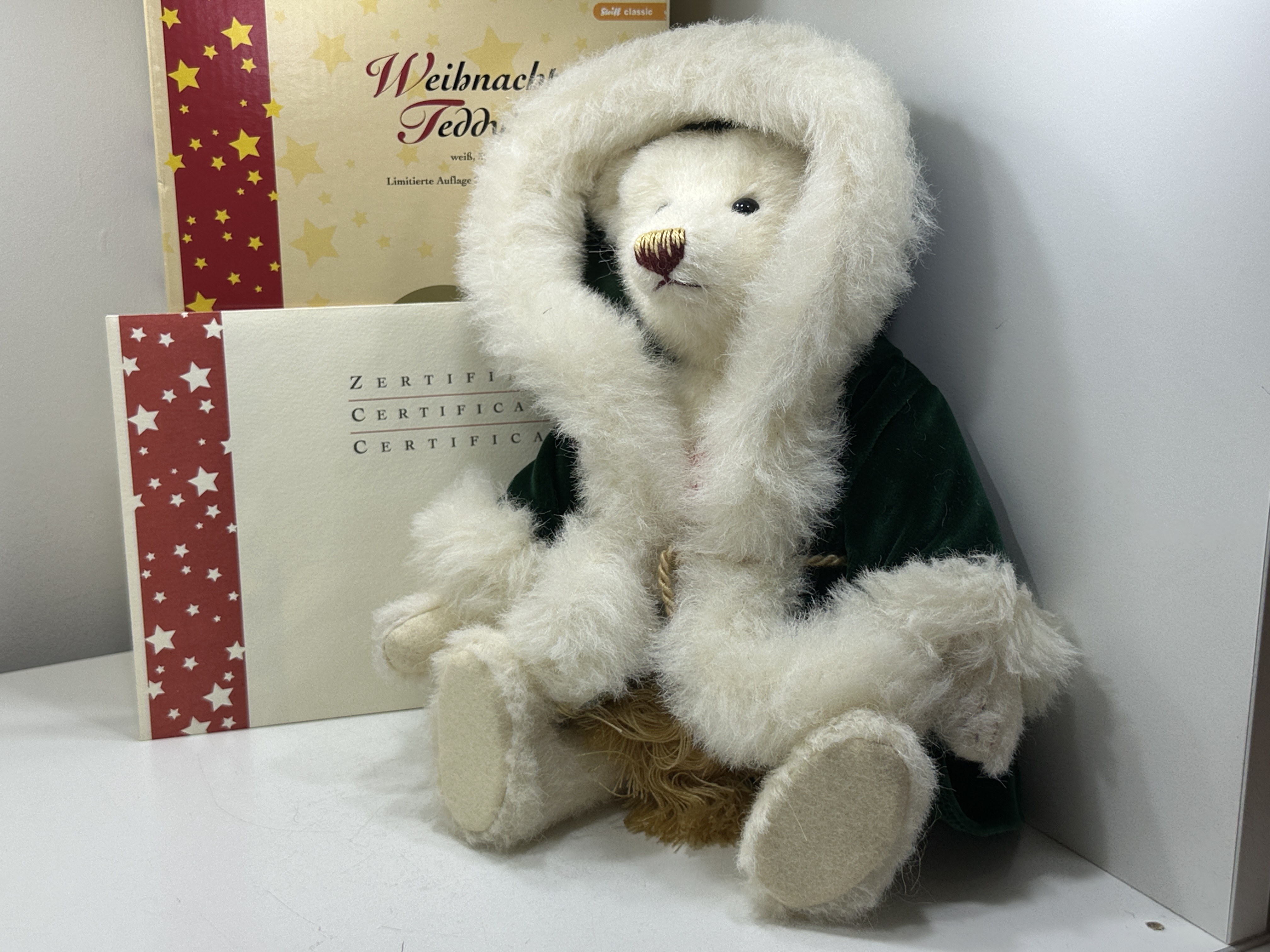 Steiff 037504 Teddybär Weihnachtsteddybär 2006 Bär 30 cm mit OVP & Zertifikat Top Zustand 