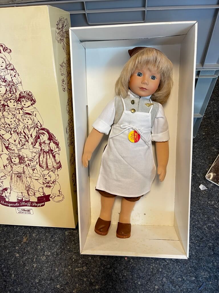 Steiff Puppe Tischlein deck dich 50 cm. Top Zustand 