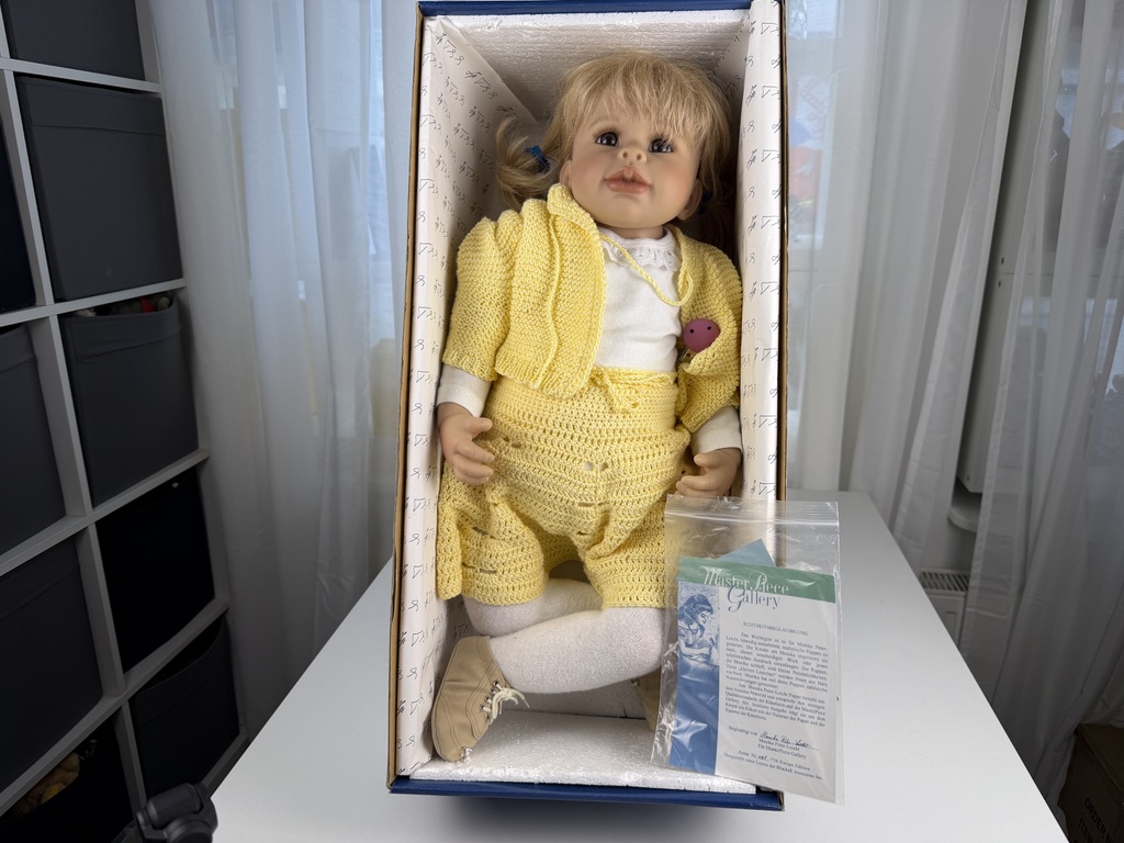 Künstlerpuppe Monika Peter Leicht Vinyl Puppe 68 cm. Top Zustand 