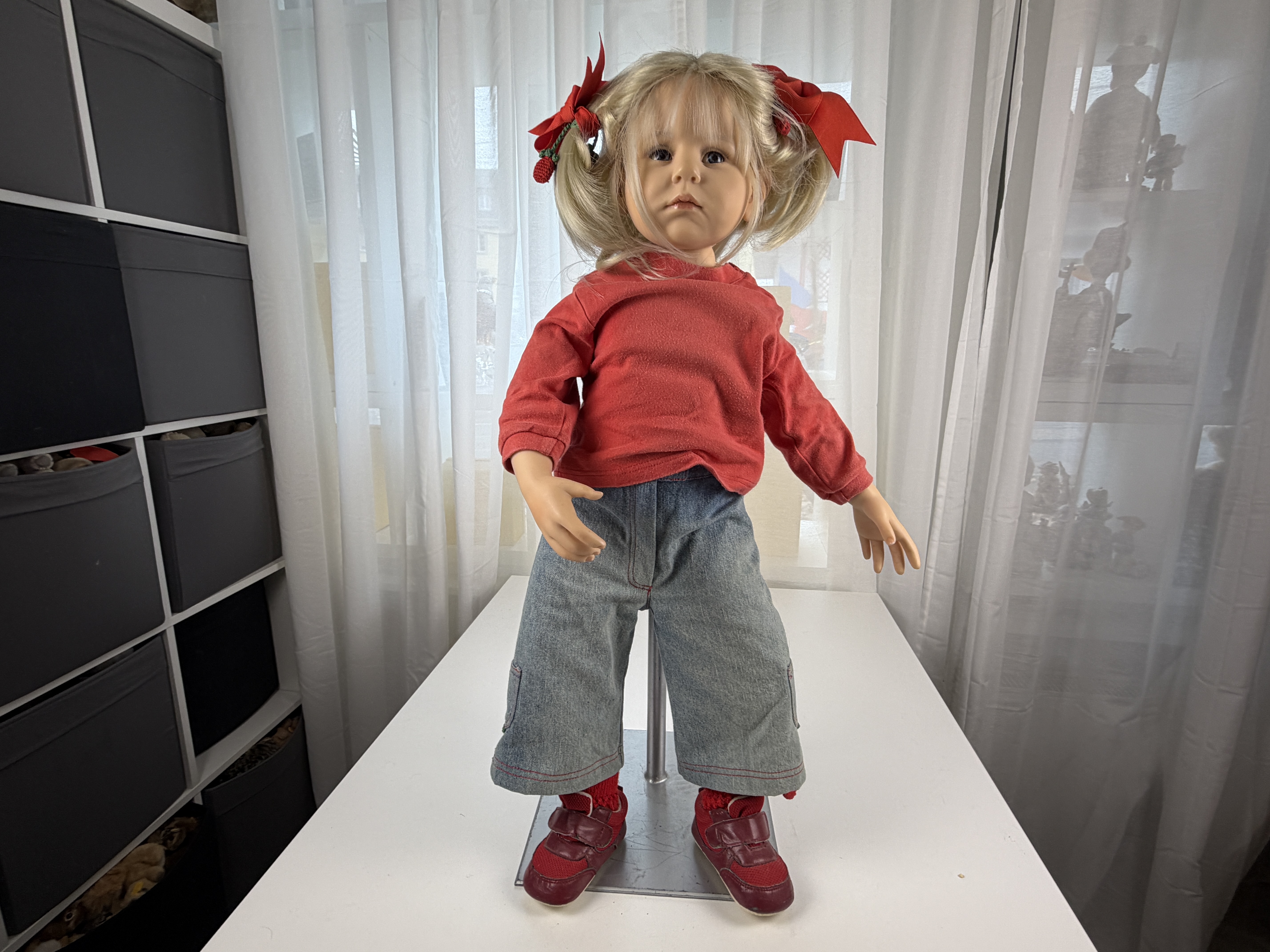 Künstlerpuppe Sammler Puppe Hildegard Günzel Resin Puppe 73 cm. Top Zustand 