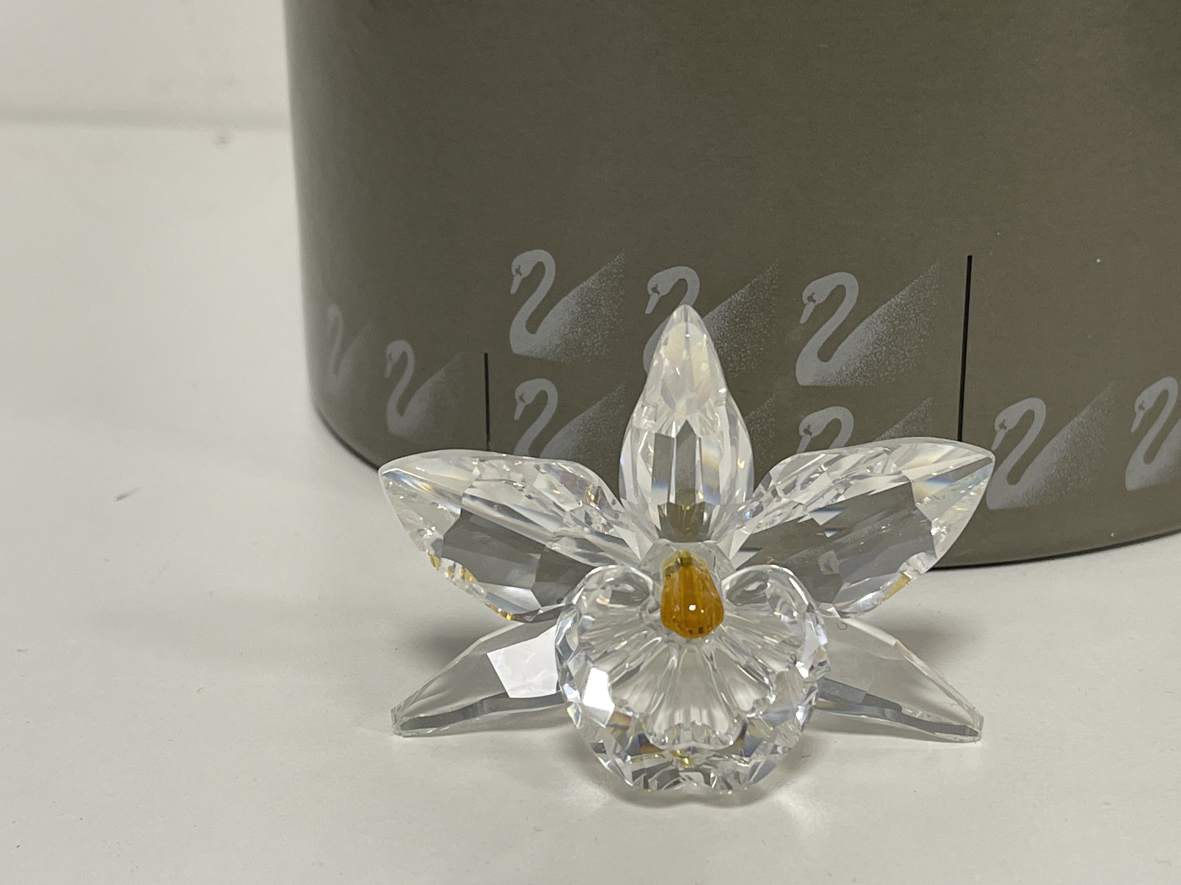 Swarovski Figur 200280 Orchidee Gelb 7,5 cm. Ovp & Zertifikat. Top Zustand  