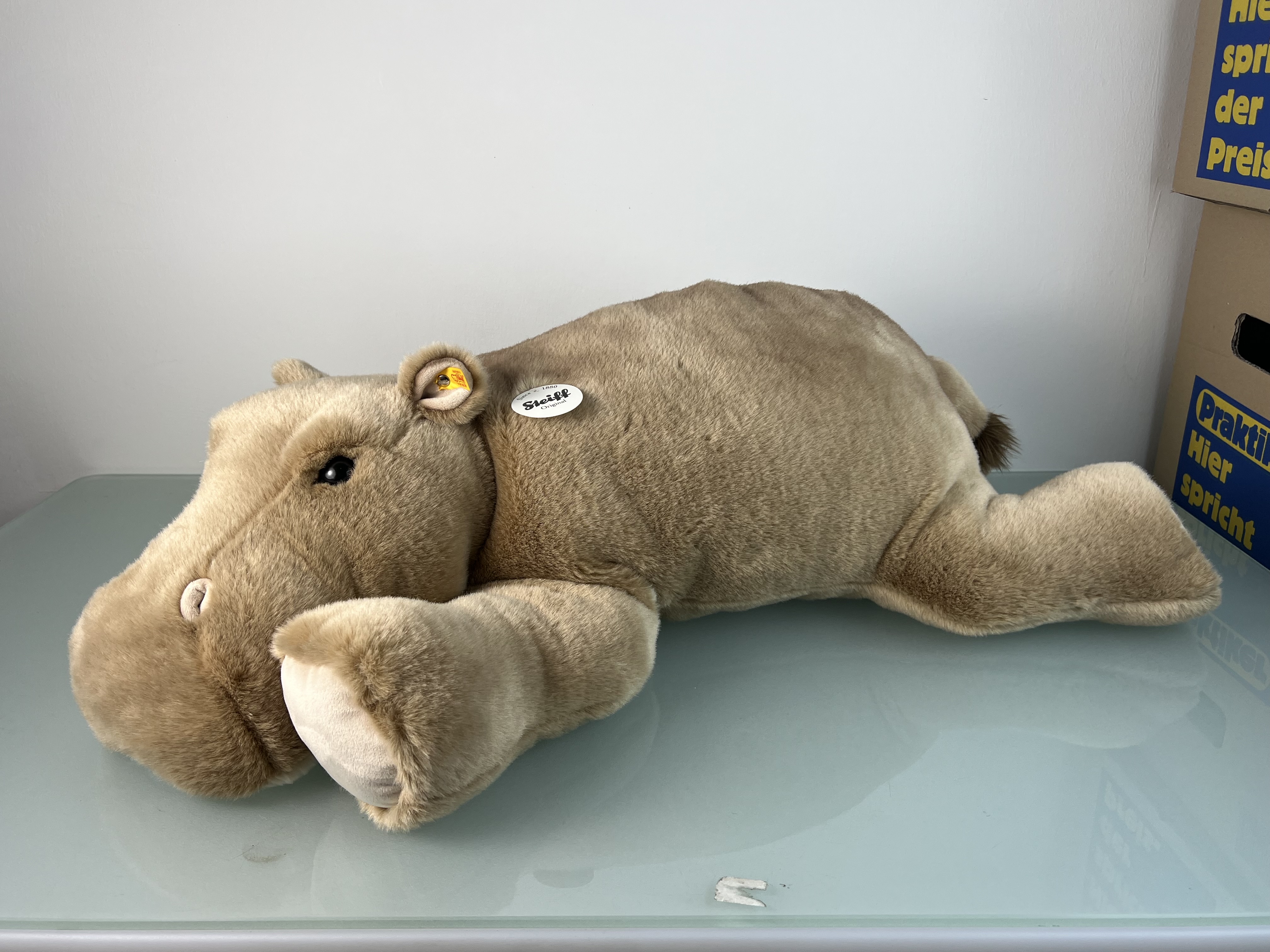 Steiff Tier 085352 Nilpferd 82 cm Lang / 36 cm Breit. Top Zustand
