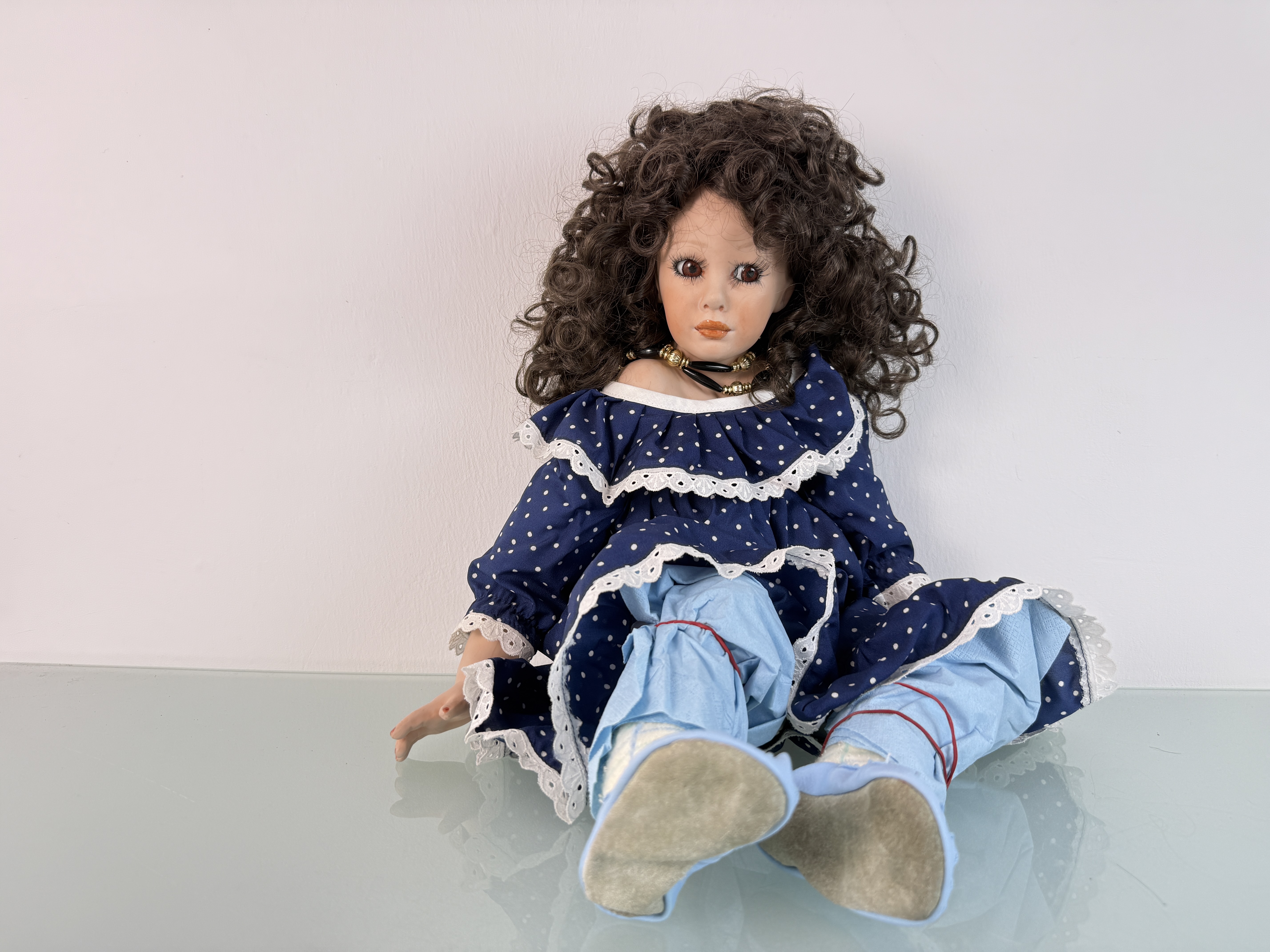 Künstlerpuppe Puppe Sammler Porzellan Puppe 60 cm Top Zustand Siehe Fotos.   
