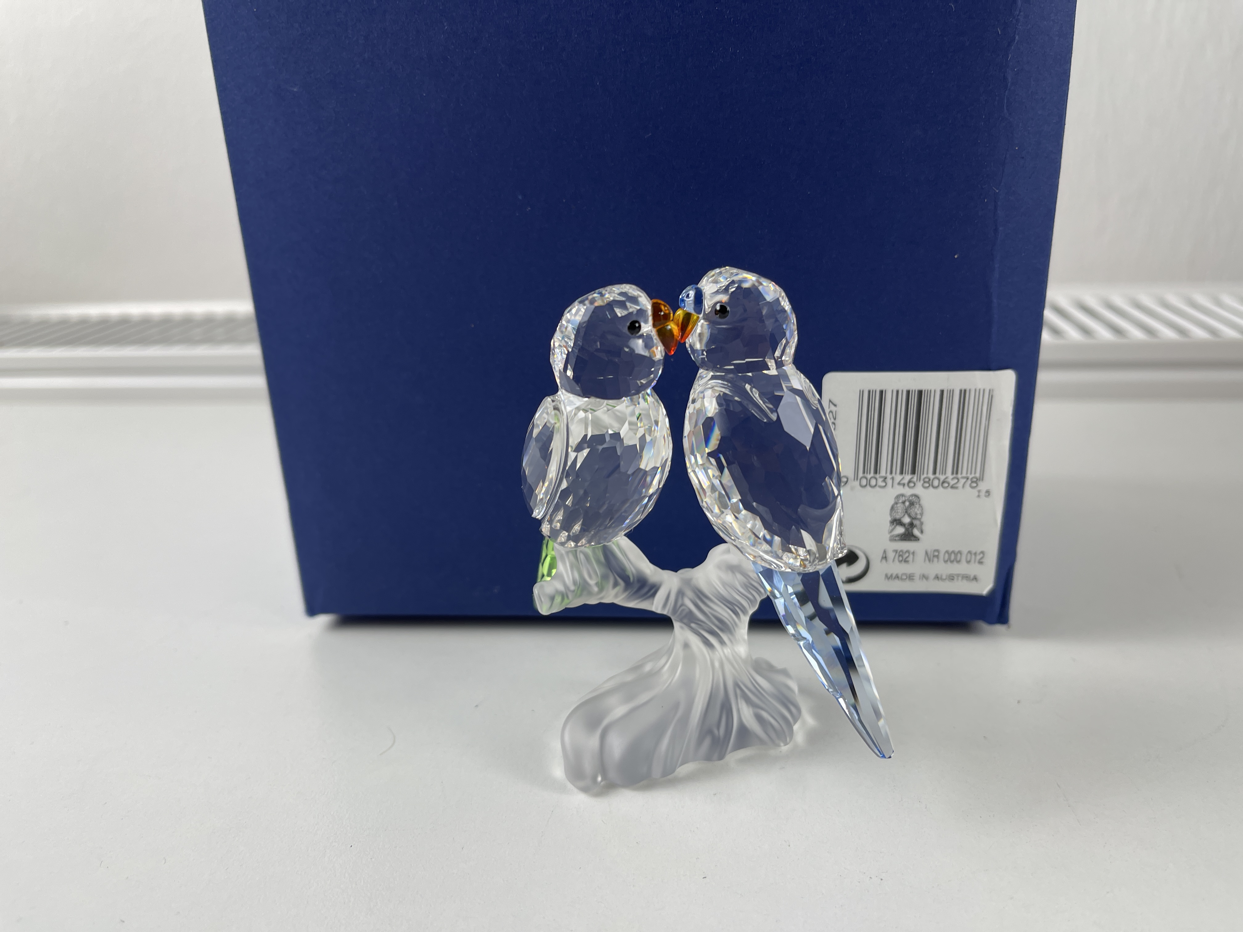 Swarovski Figur 680627 Wellensittiche 8,3 cm Ovp Zertifikat. Top Zustand 