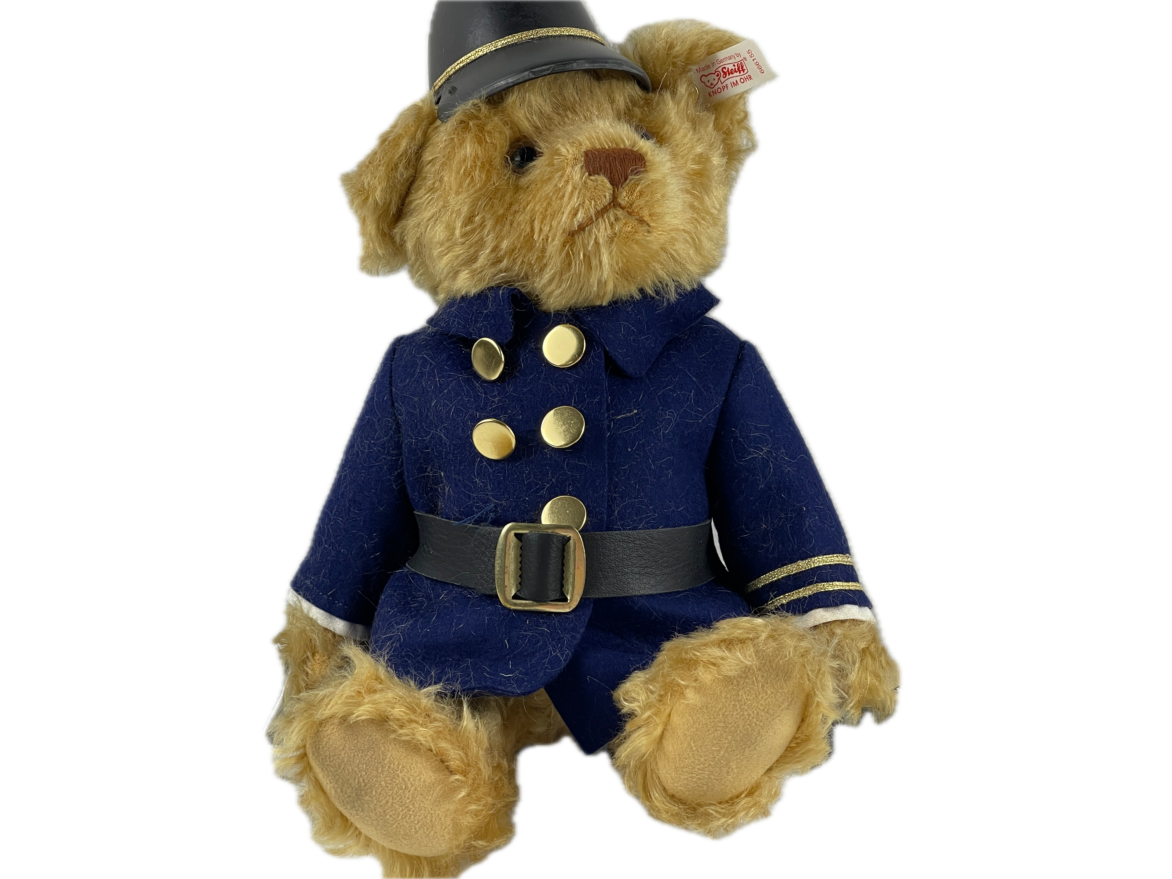 Steiff Tier 666155 USA Polizei Kommissar Teddybär 33 cm. Guter Zustand  