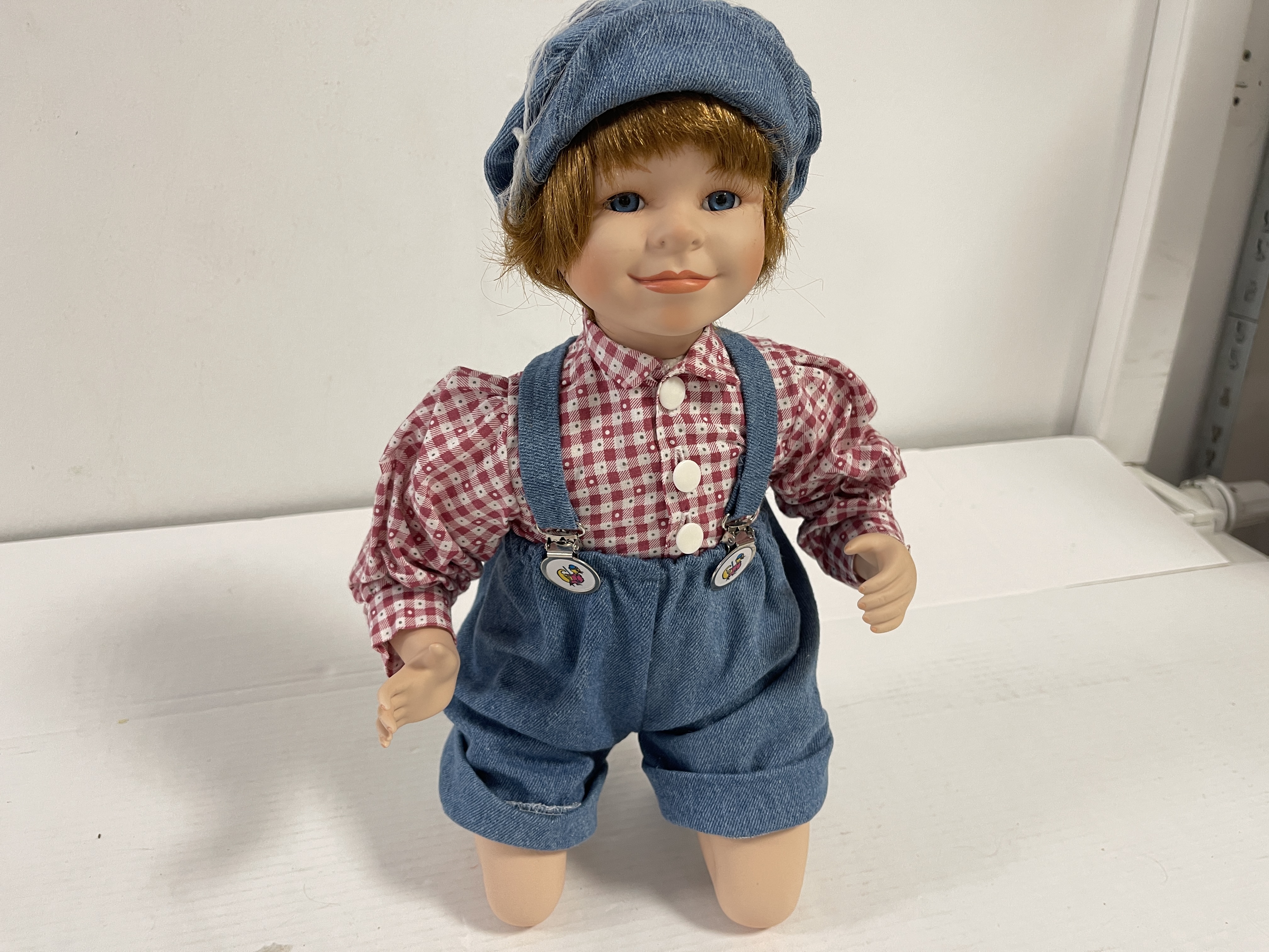Künstlerpuppe Porzellan Puppe 55 cm Guter Zustand 
