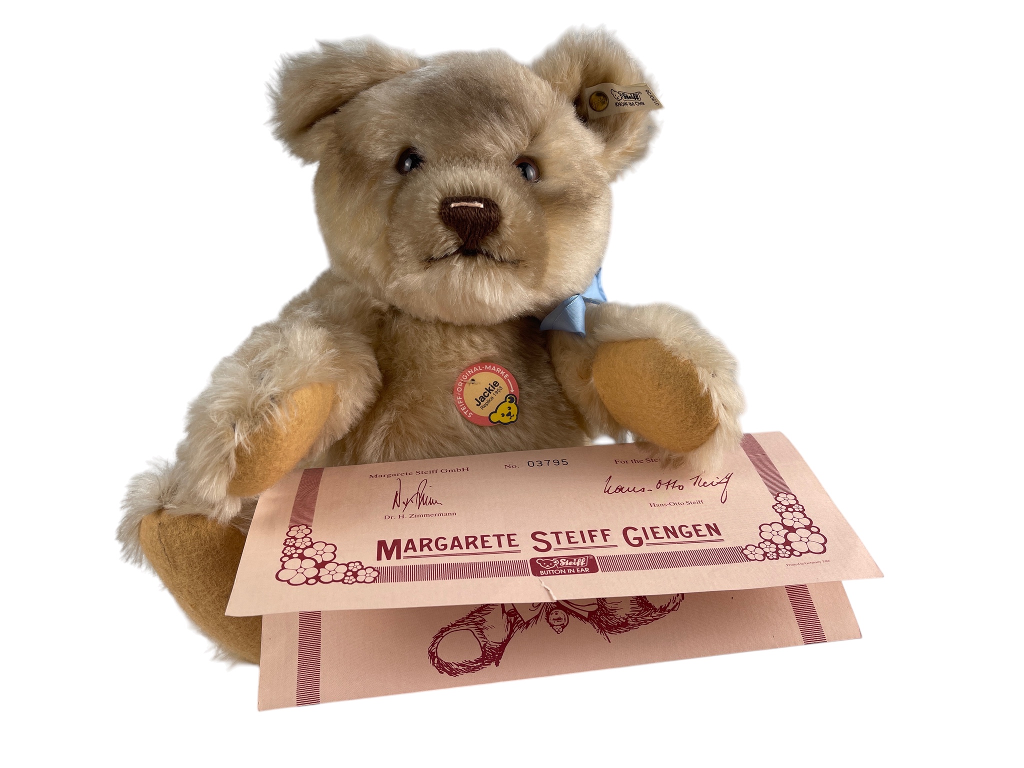 Steiff Tier 0190/35 Jackie Teddy Bär 35 cm Top Zustand  