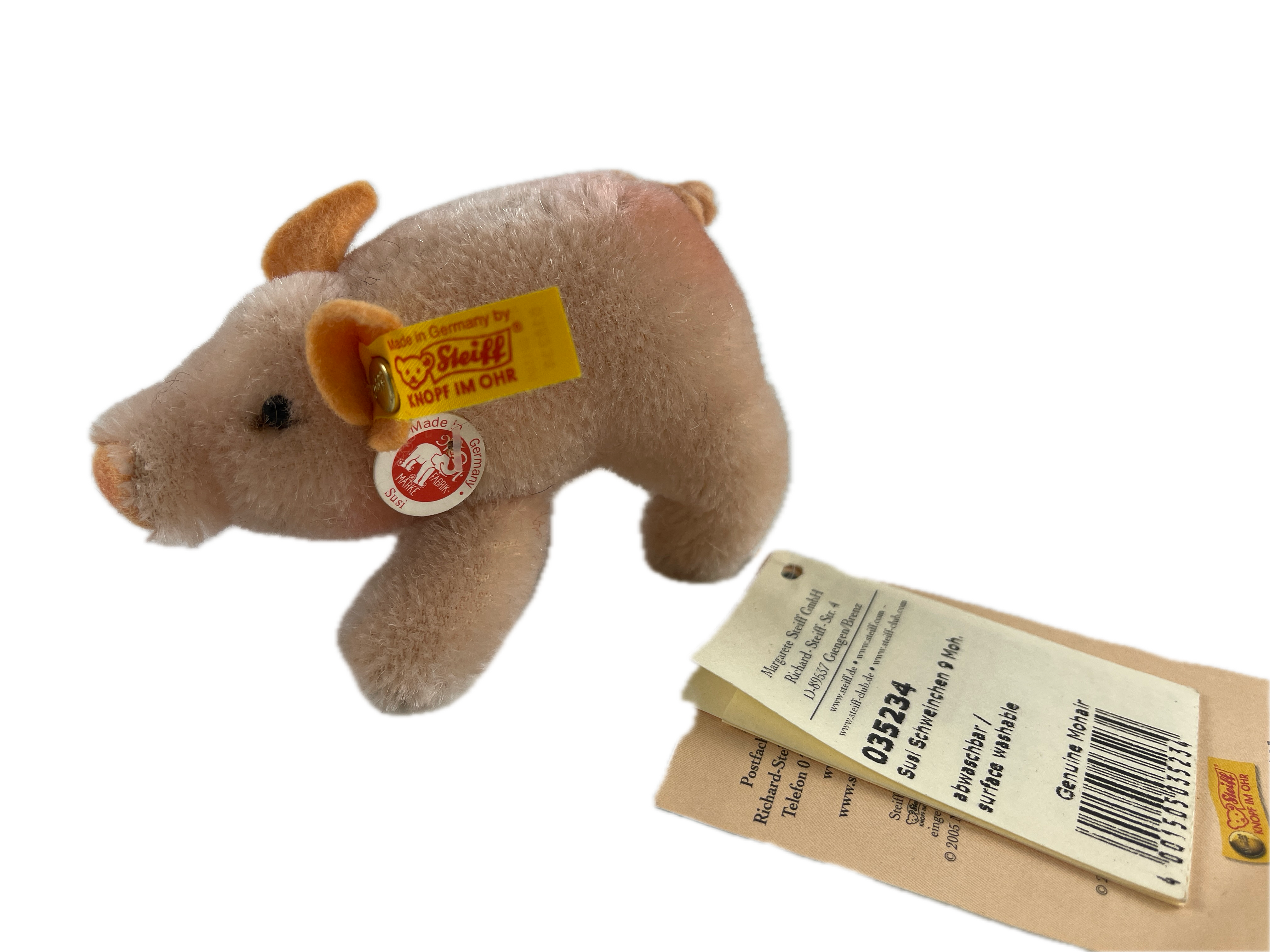 Steiff Tier 035234 Schwein 10 cm Top Zustand siehe Bilder  