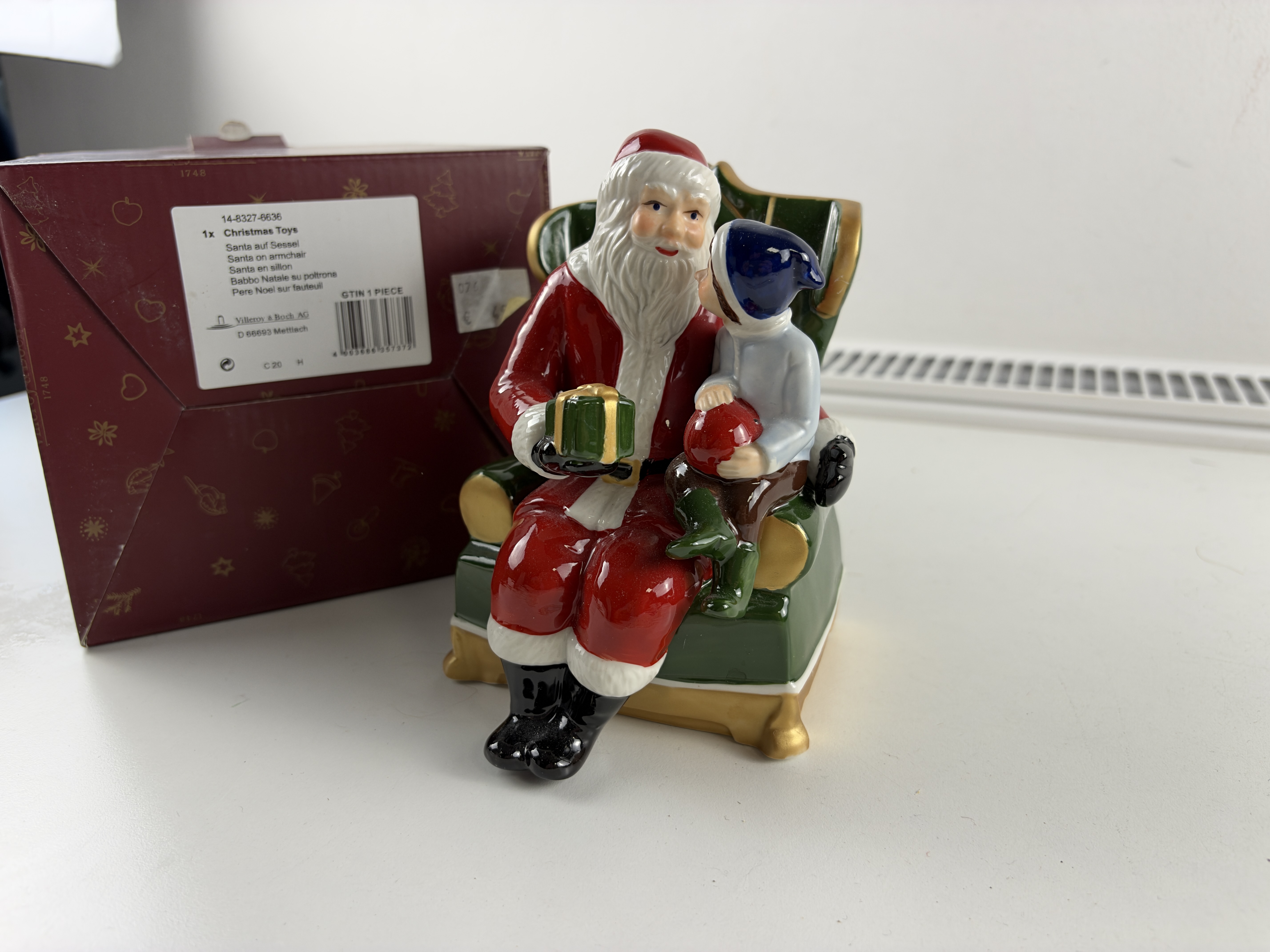 Villeroy & Boch Porzellan Figur Santa im Sessel Spieluhr 16 cm 1 Wahl Top Zustand  