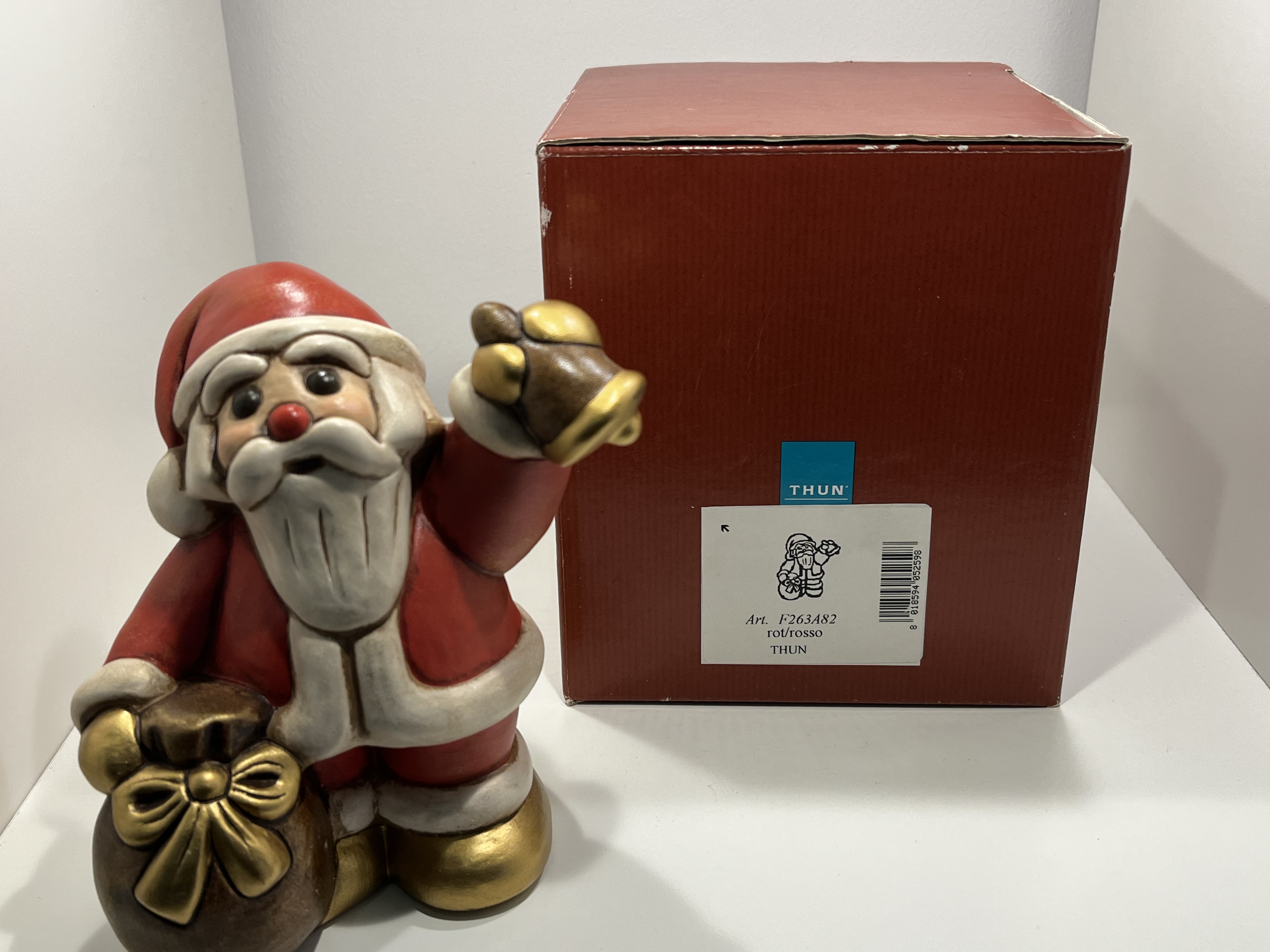 Thun Bozner Figur Weihnachtsmann Nikolaus mit OVP 14 cm. Top Zustand   