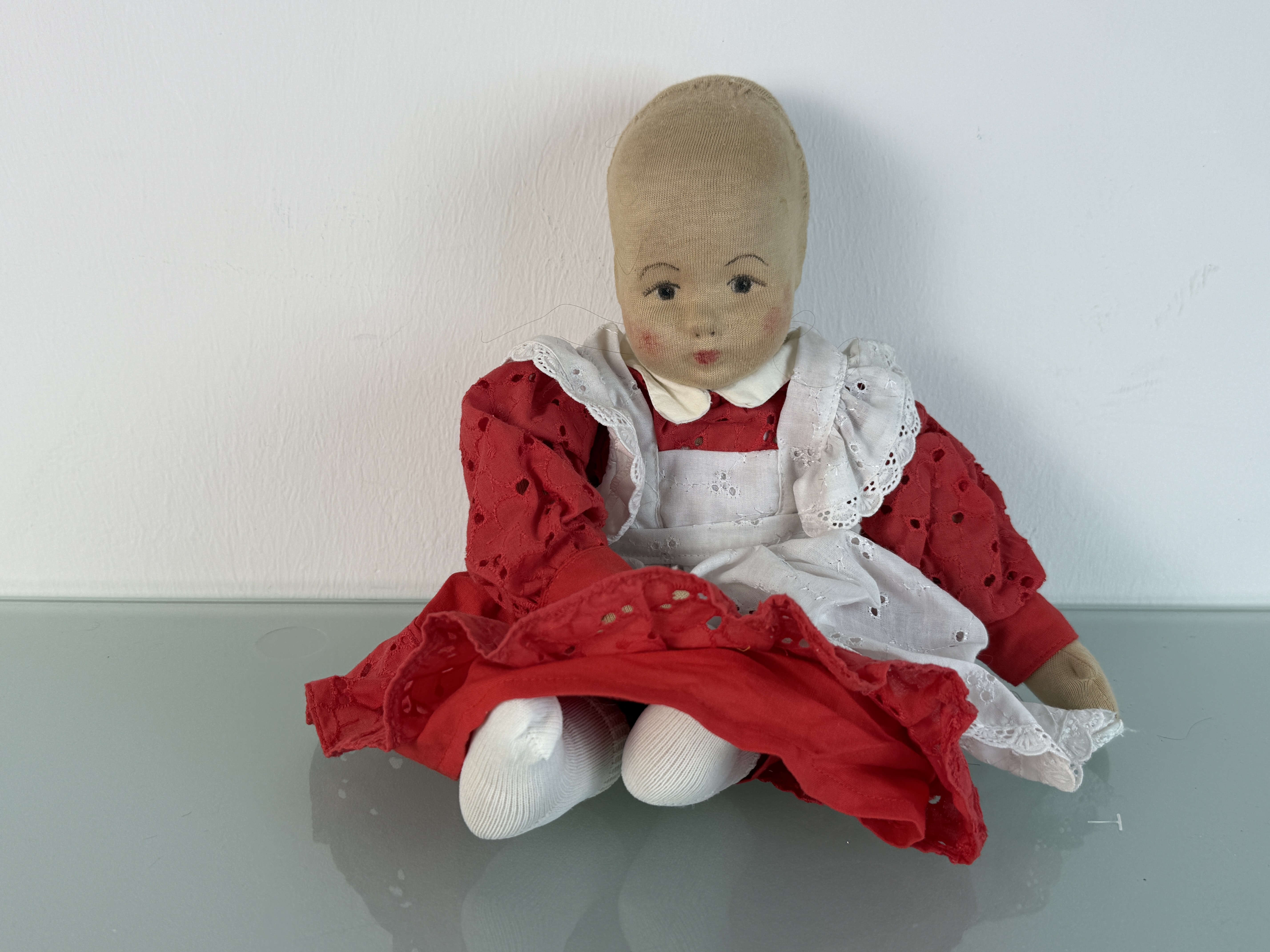 Künstlerpuppe Stoff Puppe 39 cm Top Zustand  