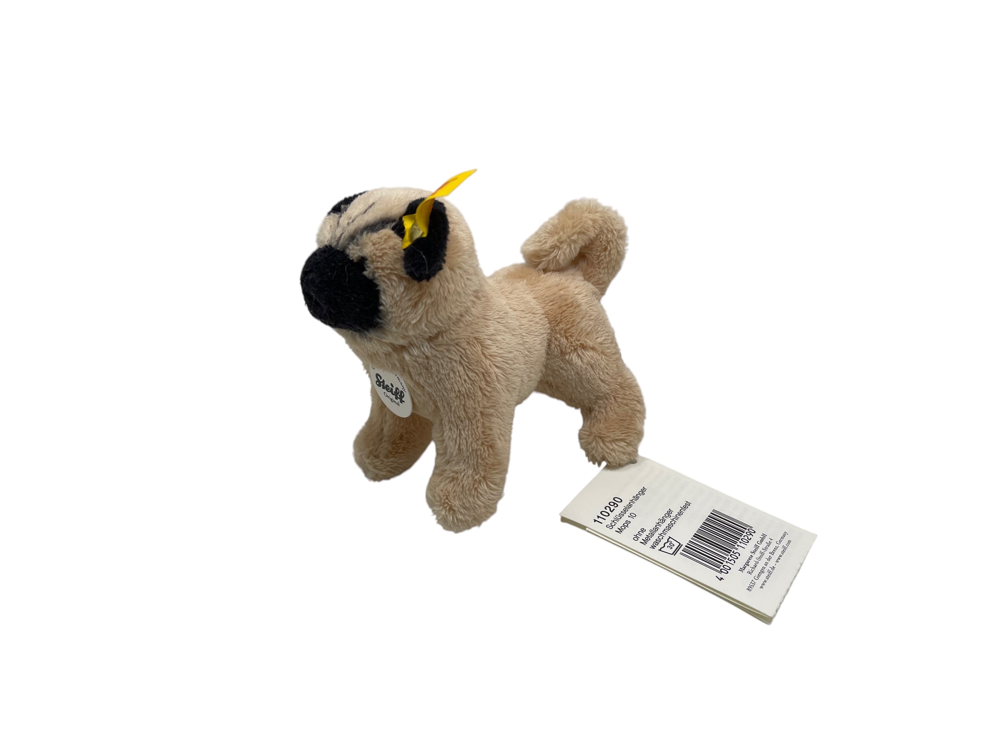 Steiff Tier 110290 Mops Schlüsselanhänger 10 cm. Top Zustand