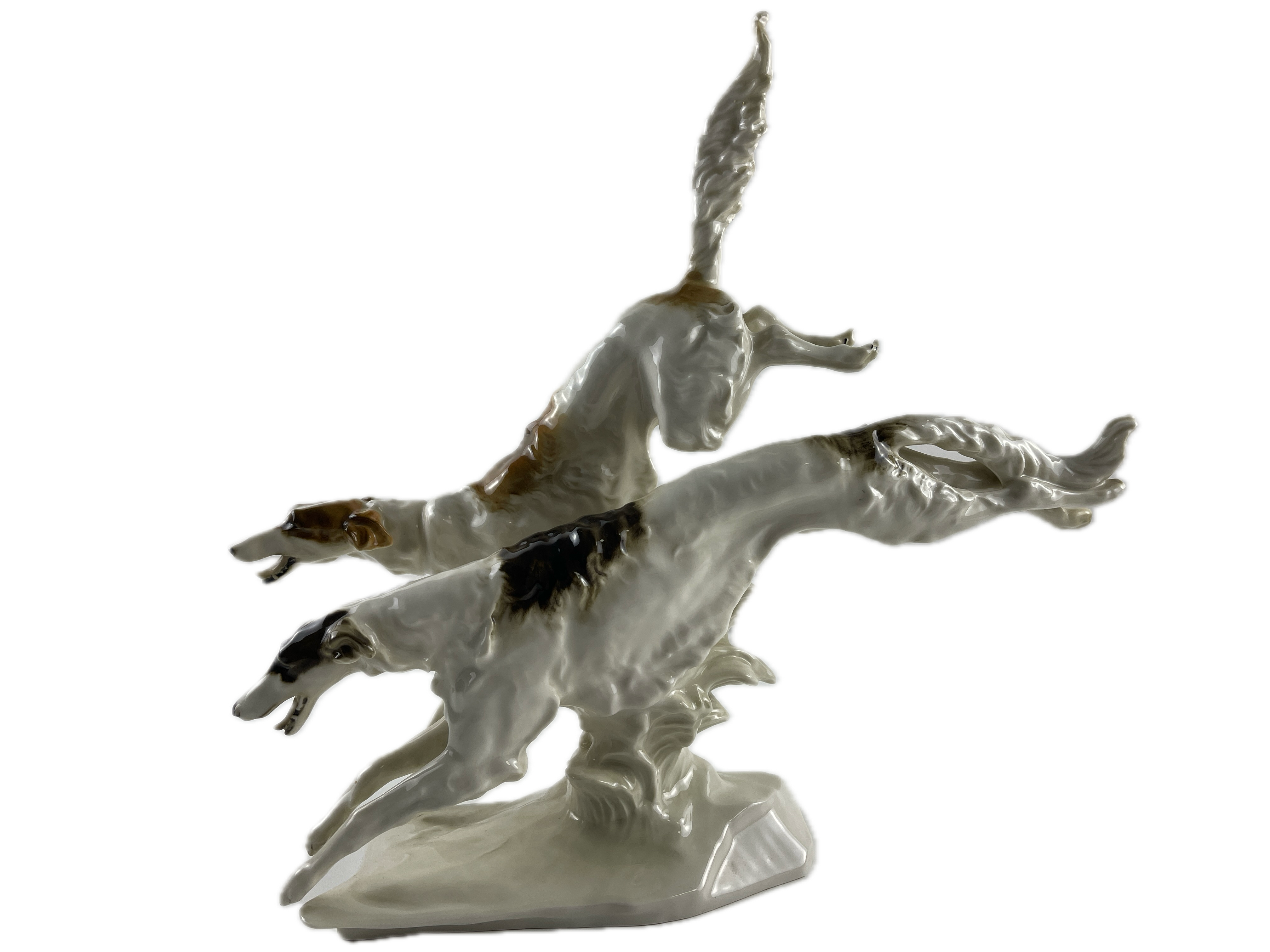  Hutschenreuther Porzellan Figur Windhunde 35 x 33 cm. Top Zustand.   