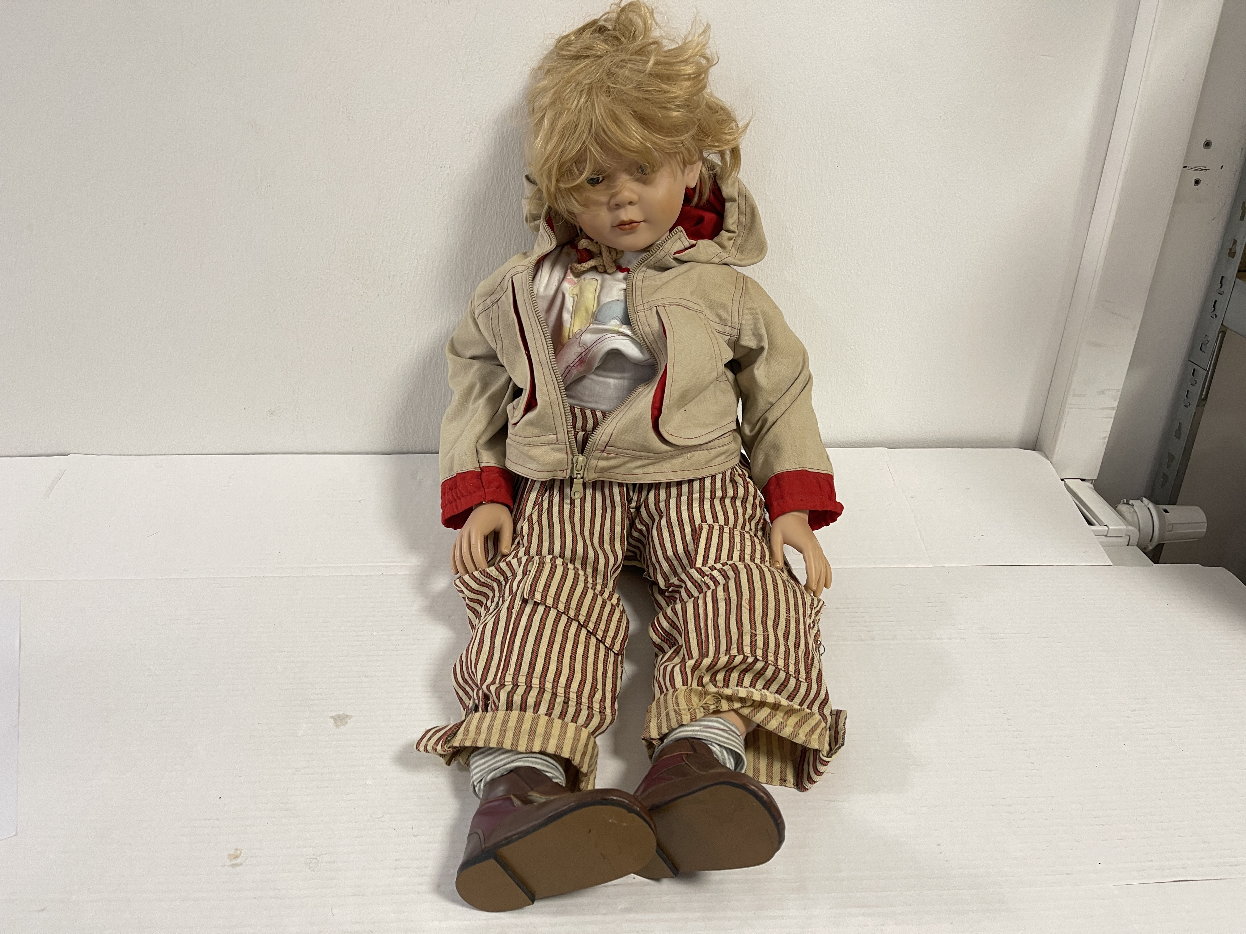 NPK Künstlerpuppe Vinyl Sammler Puppe 77 cm. Raucherhaushalt Guter Zustand