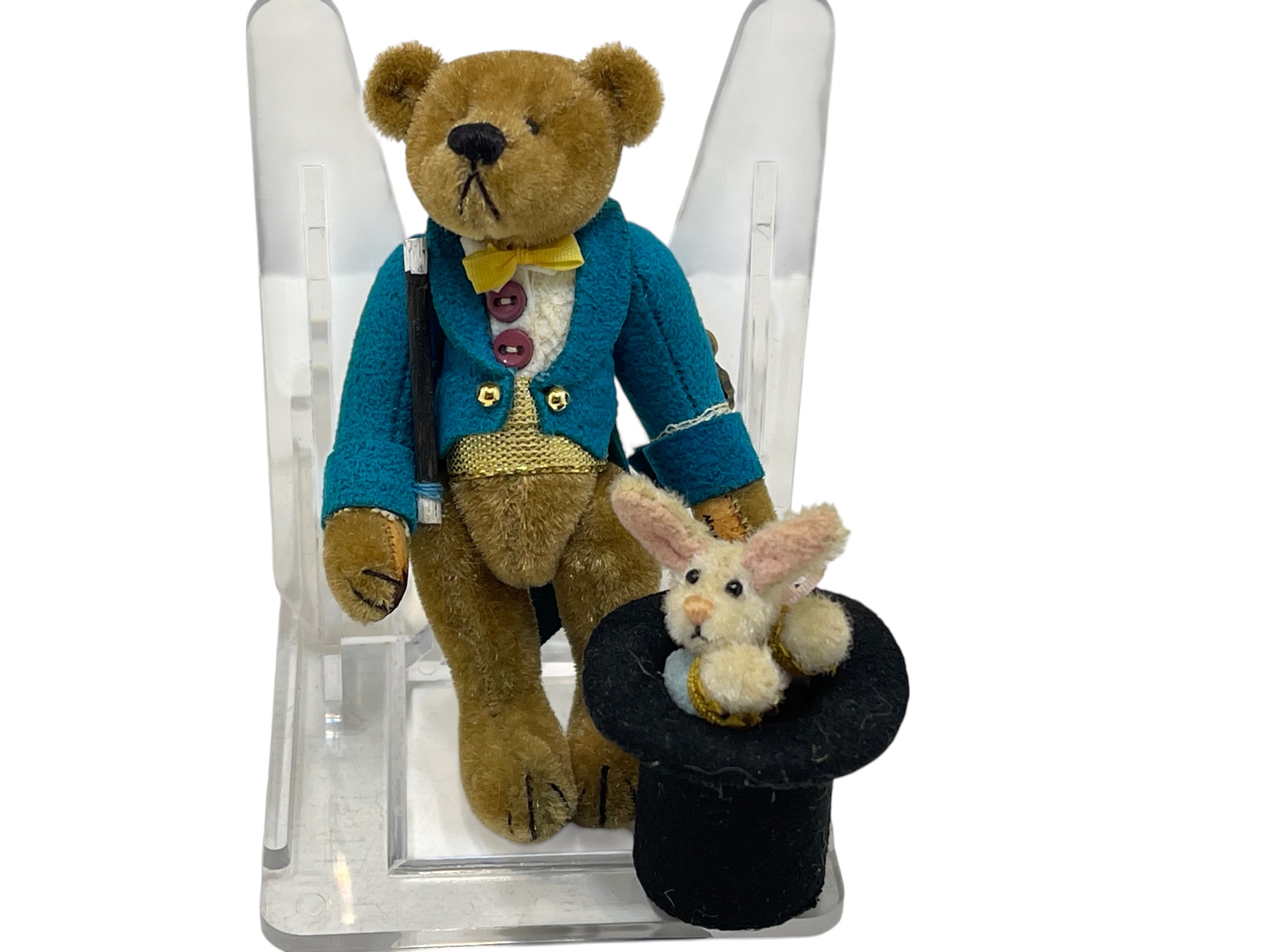 Hermann Künstler Teddybär 9 + Hase 5,5 cm. Top Zustand    
