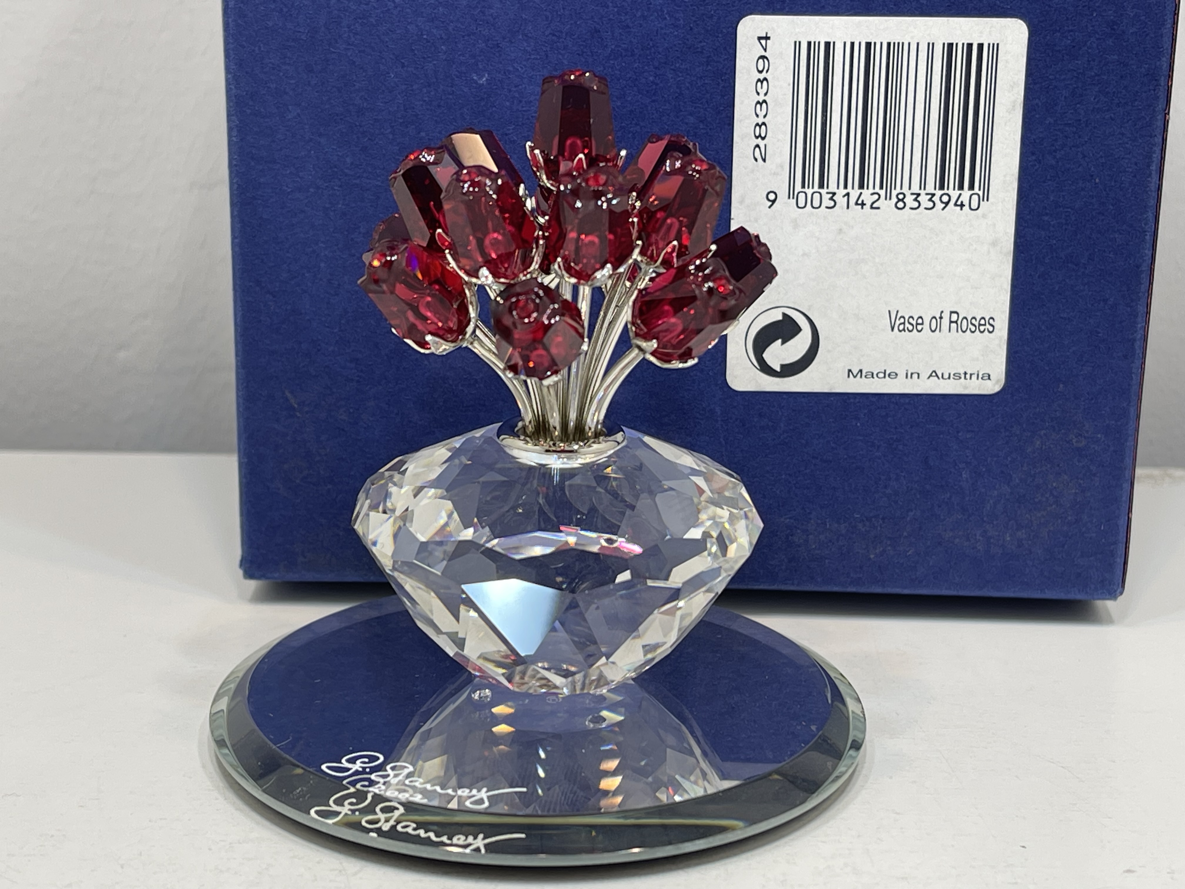  Swarovski Figur 283394 Rote Rosen Vase 7,3 cm Inkl Ovp & Zertifikat. Top Zustand