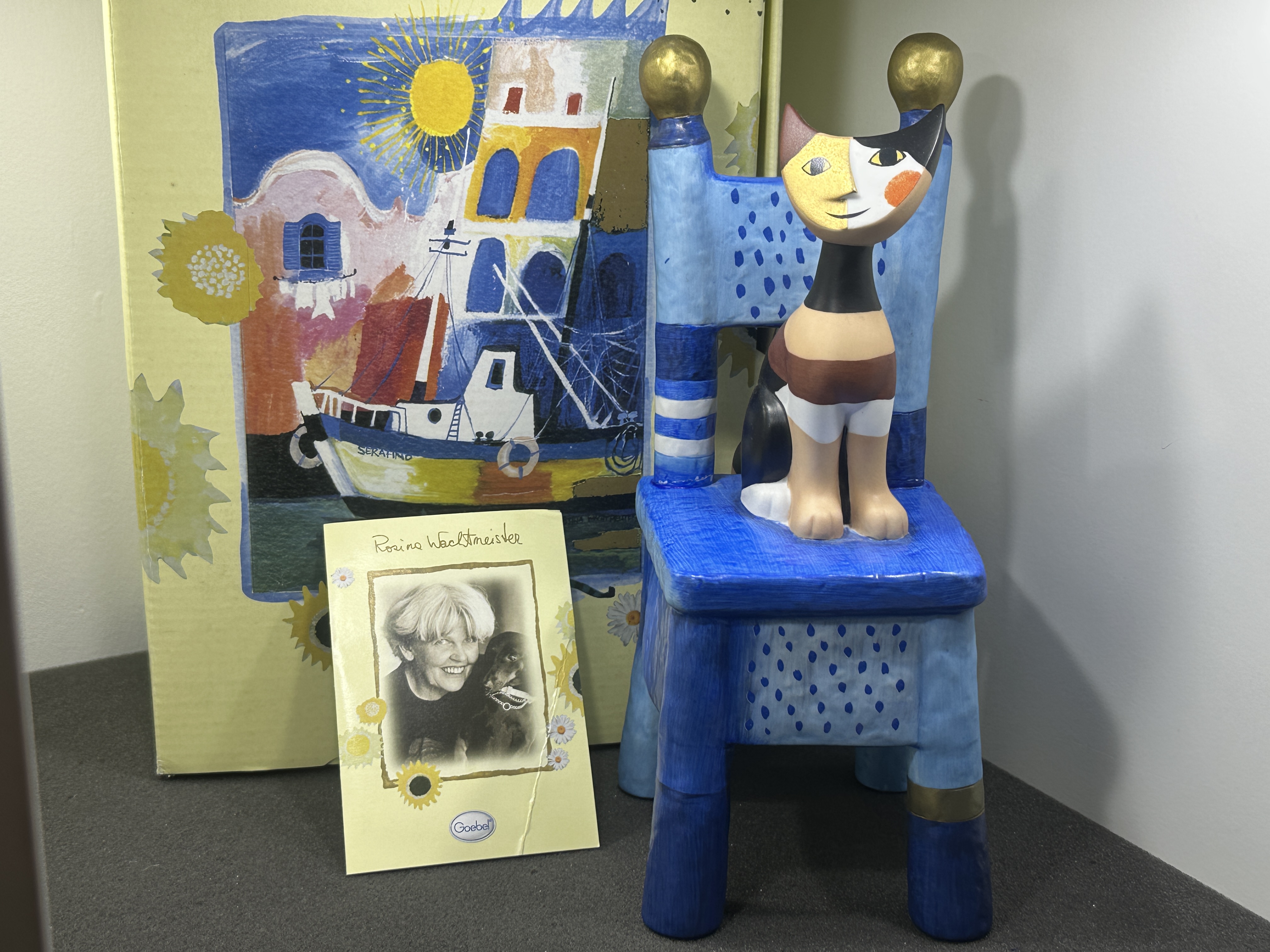  Goebel Figur Rosina Wachtmeister Katze Spieluhr 24,5 cm. Zustand siehe Fotos