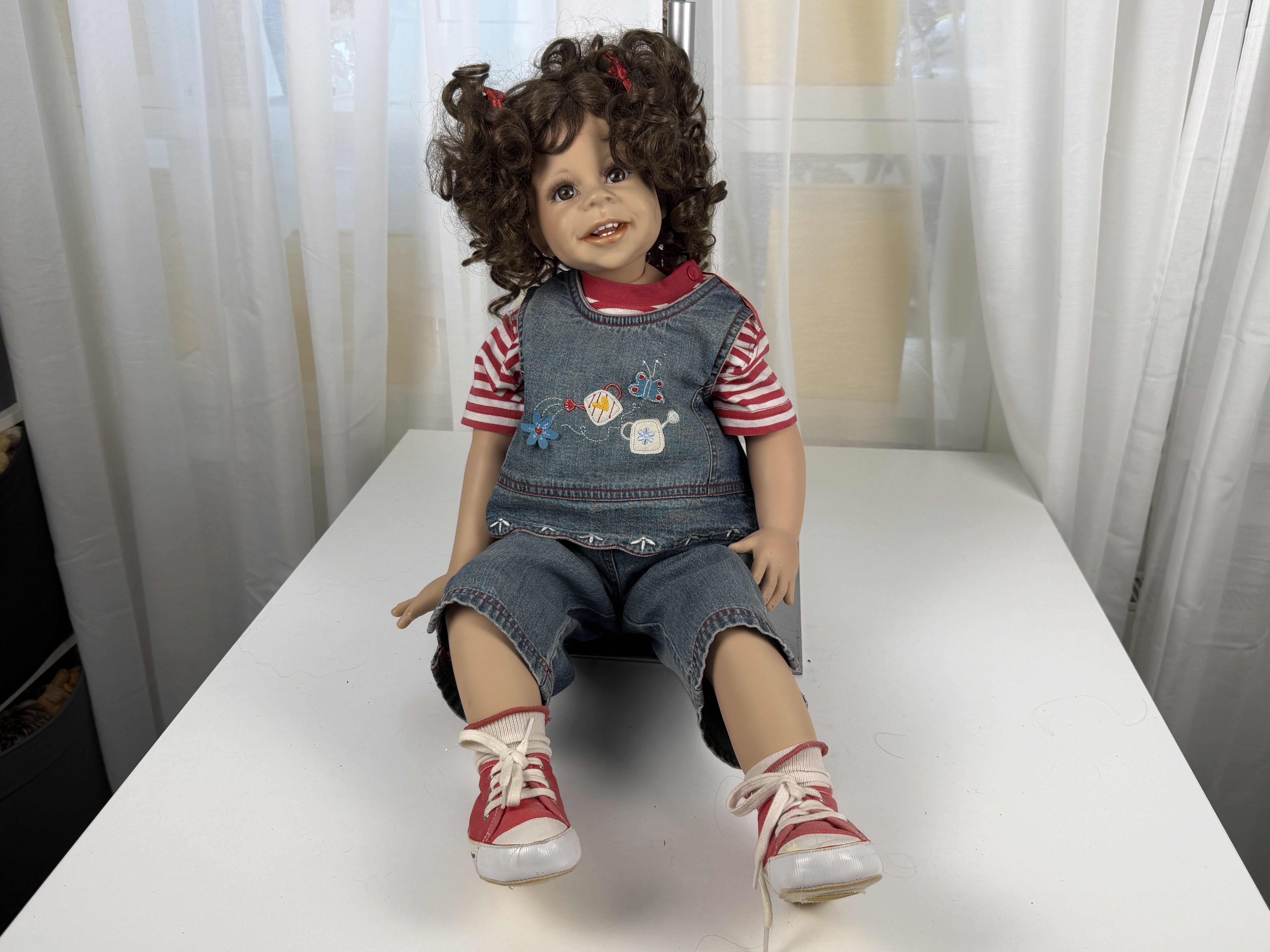 Künstlerpuppe Puppe Monika Levenig Vinyl Puppe 74 cm. Top Zustand 