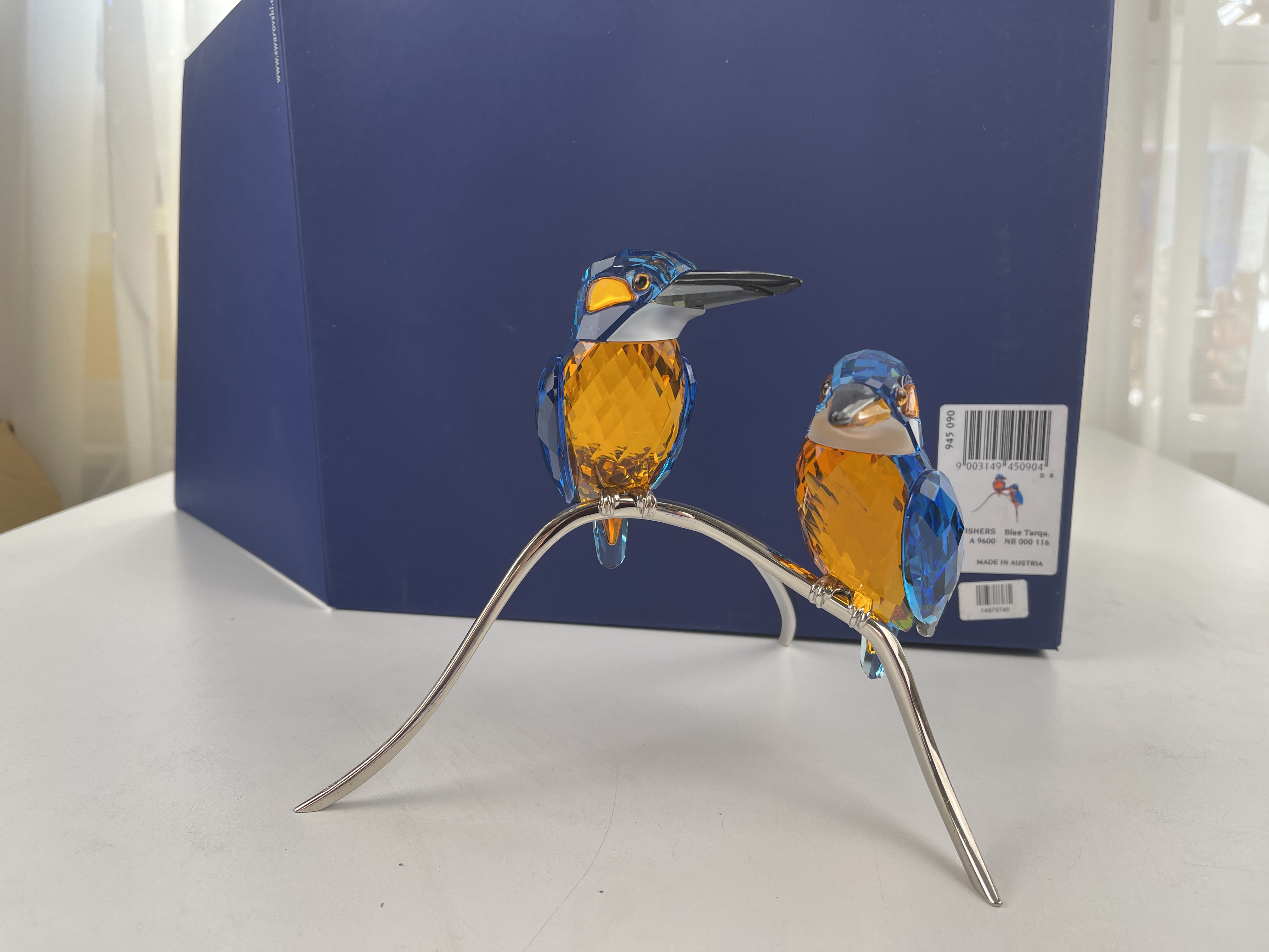 Swarovski Figur 945090 Eisvögel 18,5 x 15,5 cm Ovp & Zertifikat Top Zustand