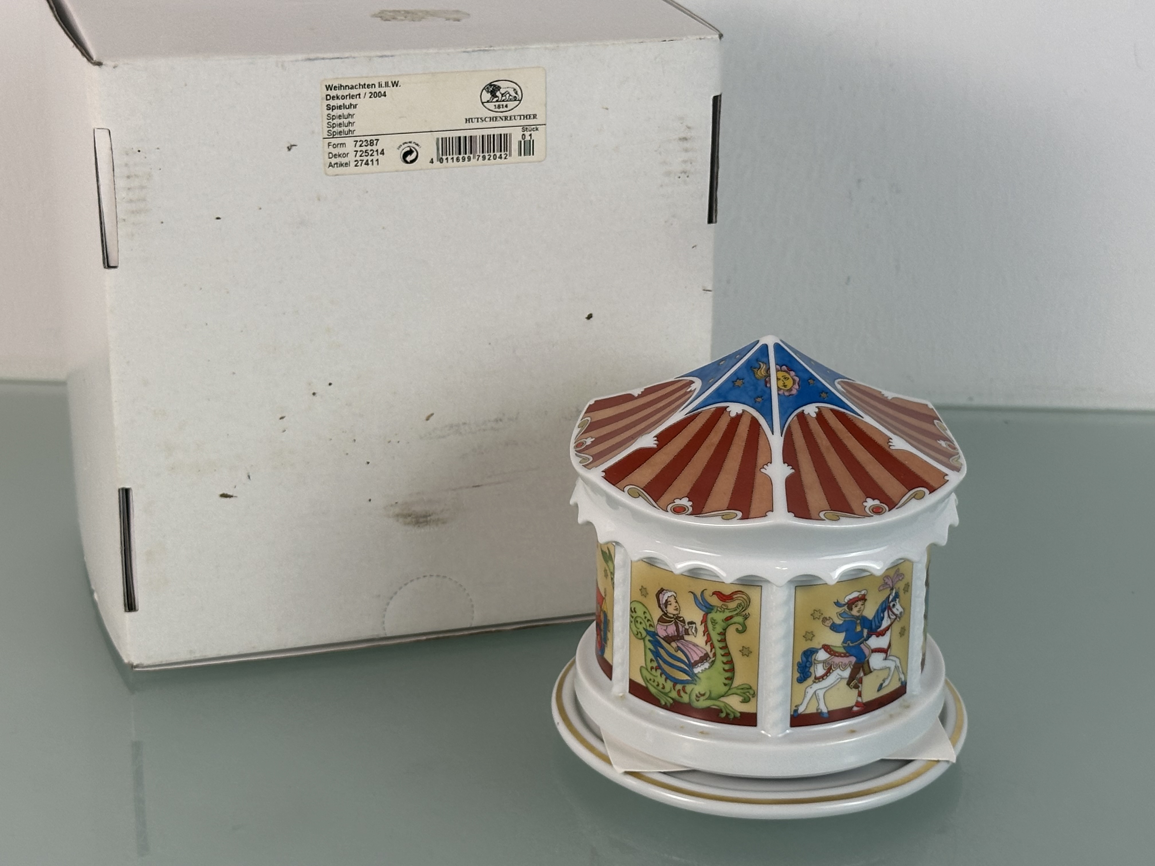 Hutschenreuther Porzellan 2004 Spieluhr 12,5 x 13 cm. 1 Wahl - Top Zustand  