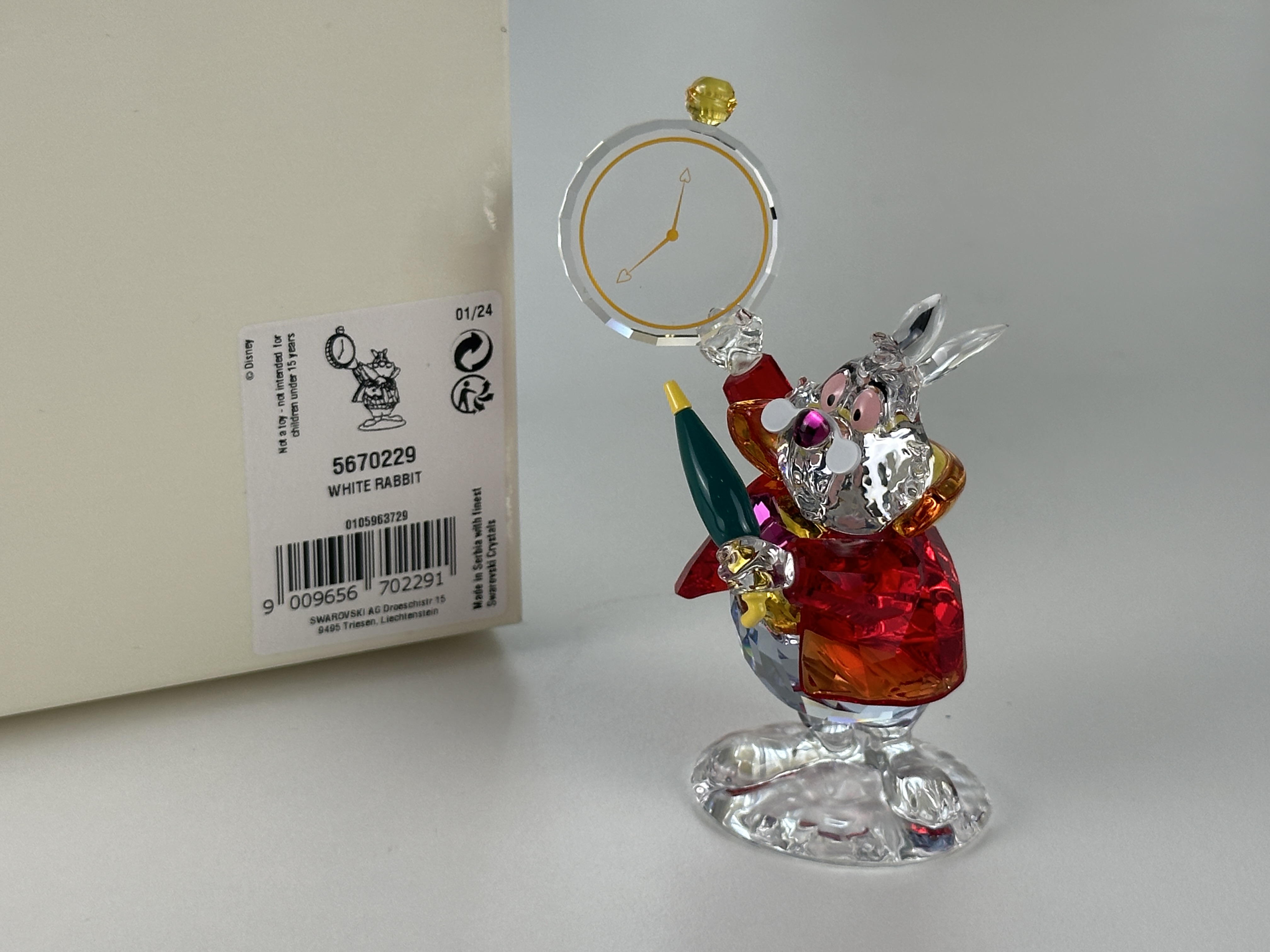 Swarovski Figur 5670229 Disney Alice im Wunderland Weißes Kaninchen 8.3 cm. Mit OVP & Zertifikat. Top Zustand