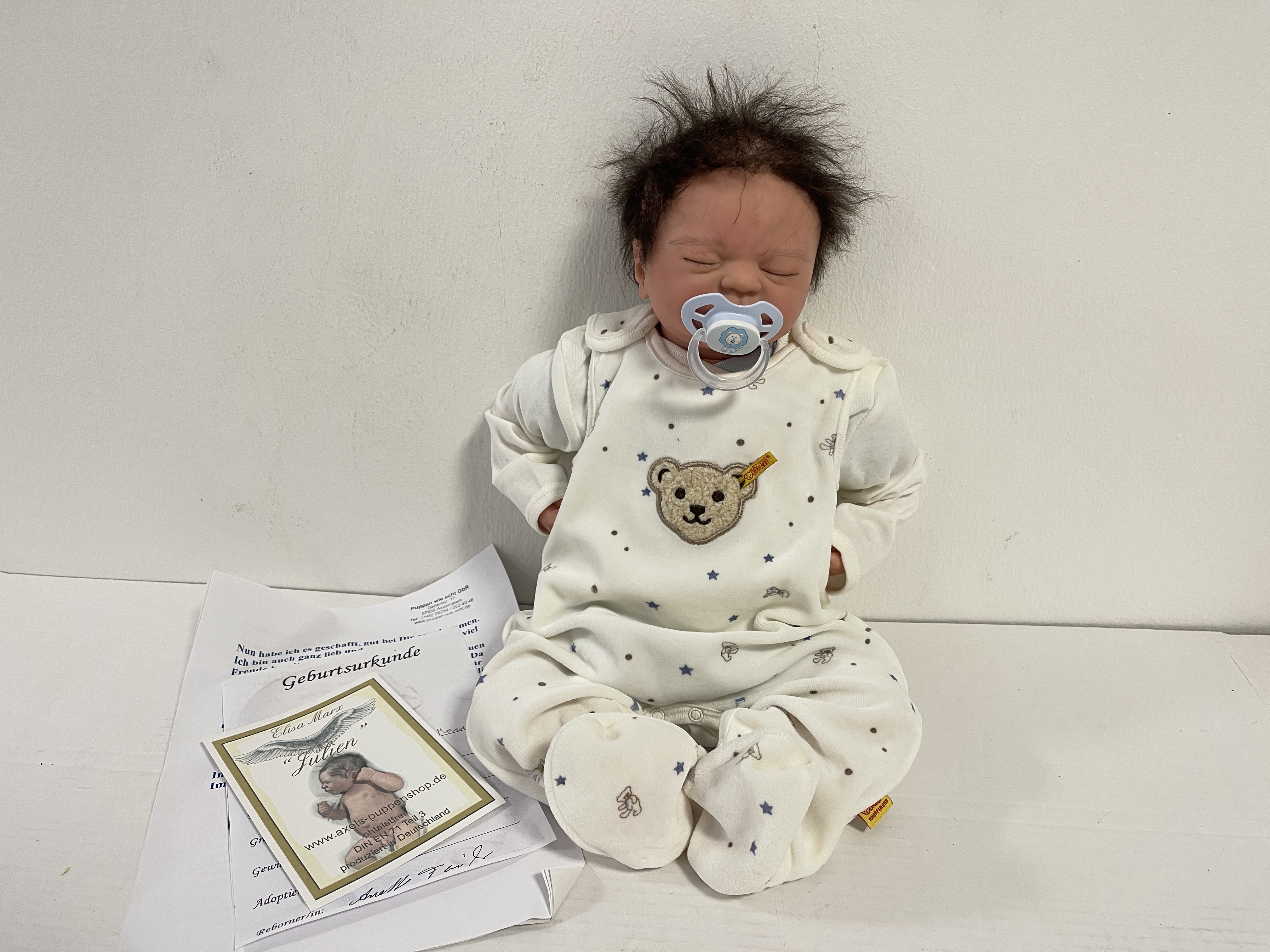 Annette Fernikorn Puppe Reborn Vinyl Puppe 49 cm. Top Zustand 
