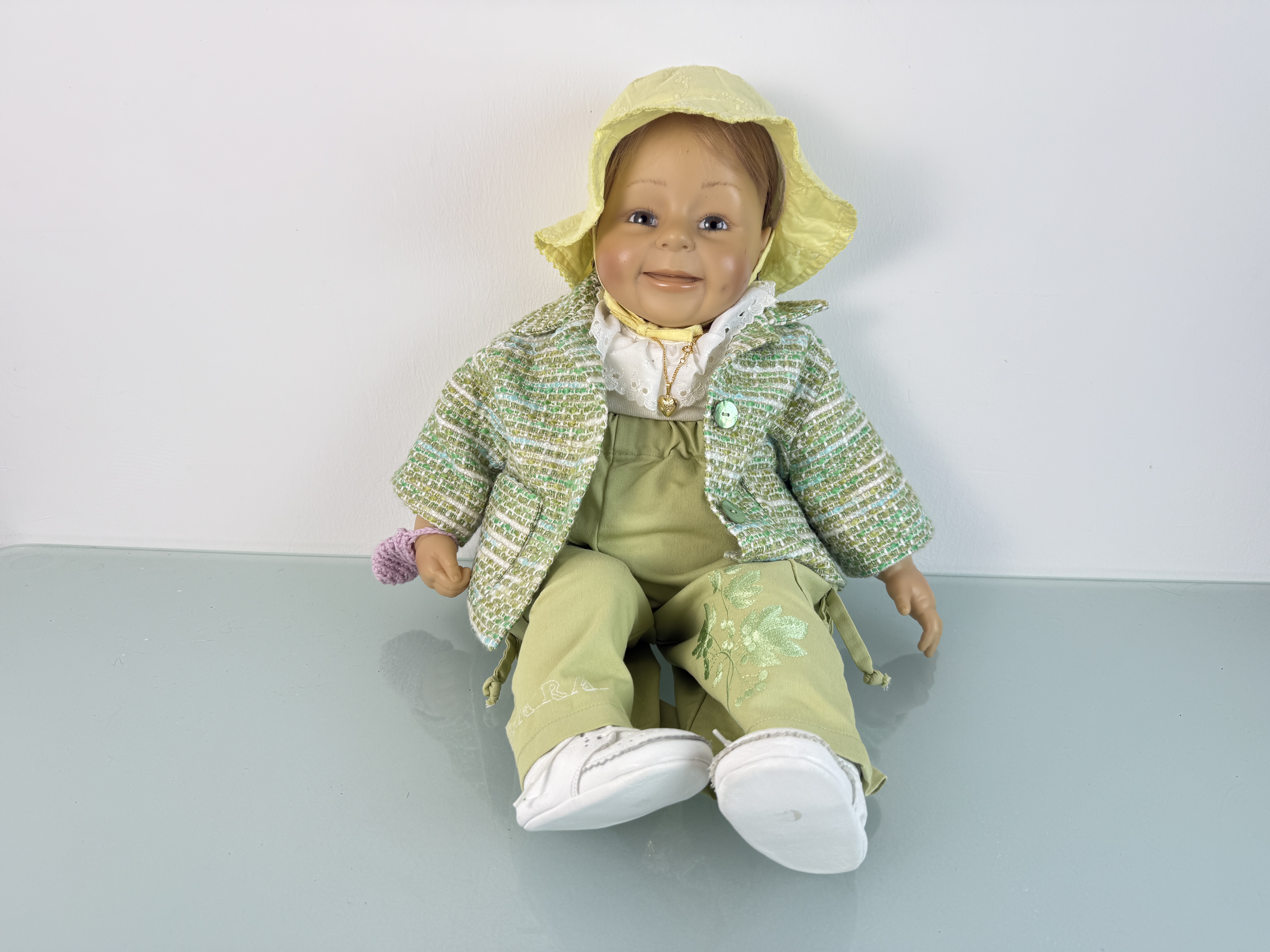 Künstlerpuppe Sammler Brigitte Leman Vinyl Puppe 62 cm. Top Zustand.   