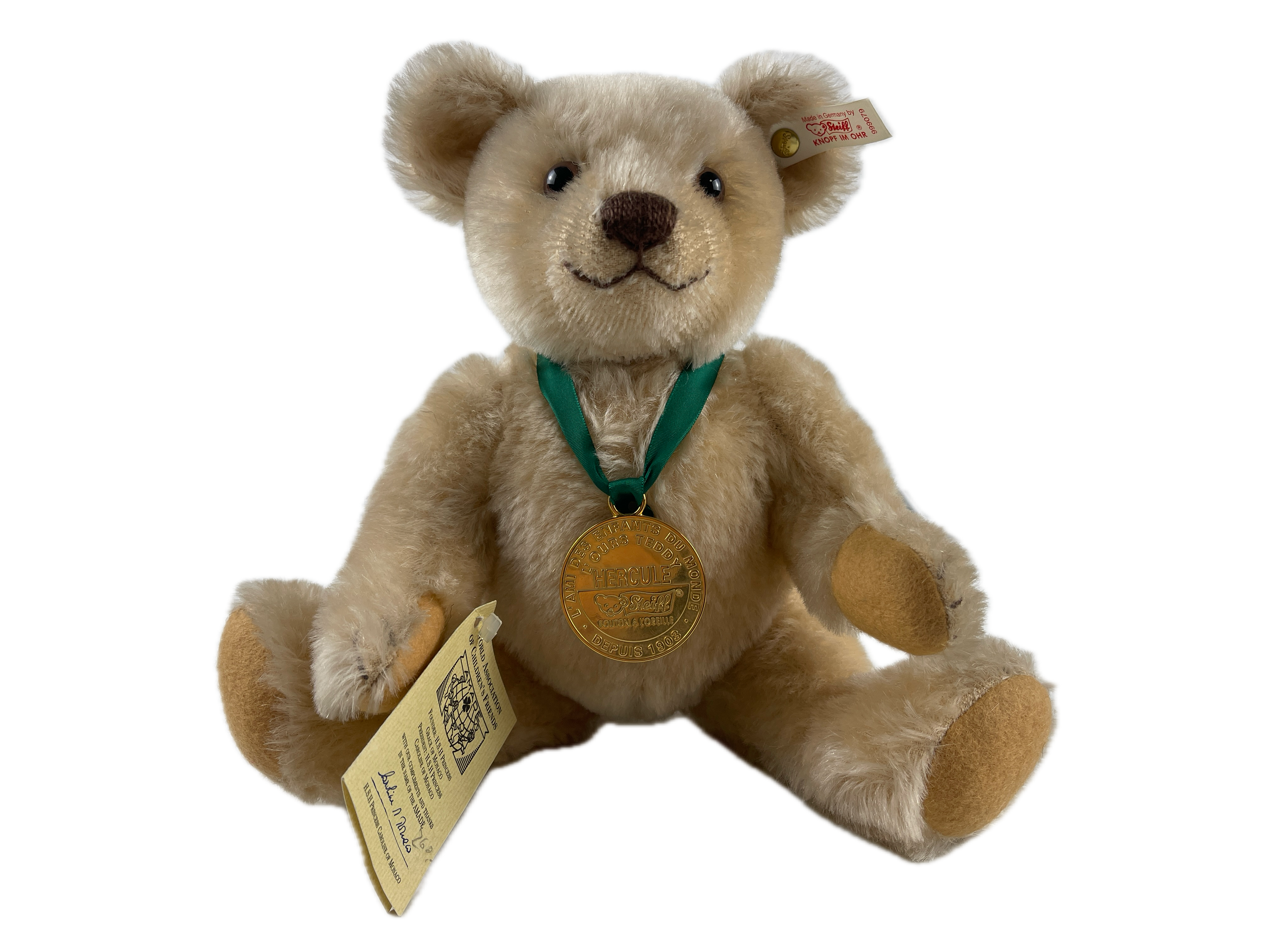 Steiff  999079 Teddy Bär Hercule Monaco 28 cm beige . Siehe Fotos - Top Zustand 