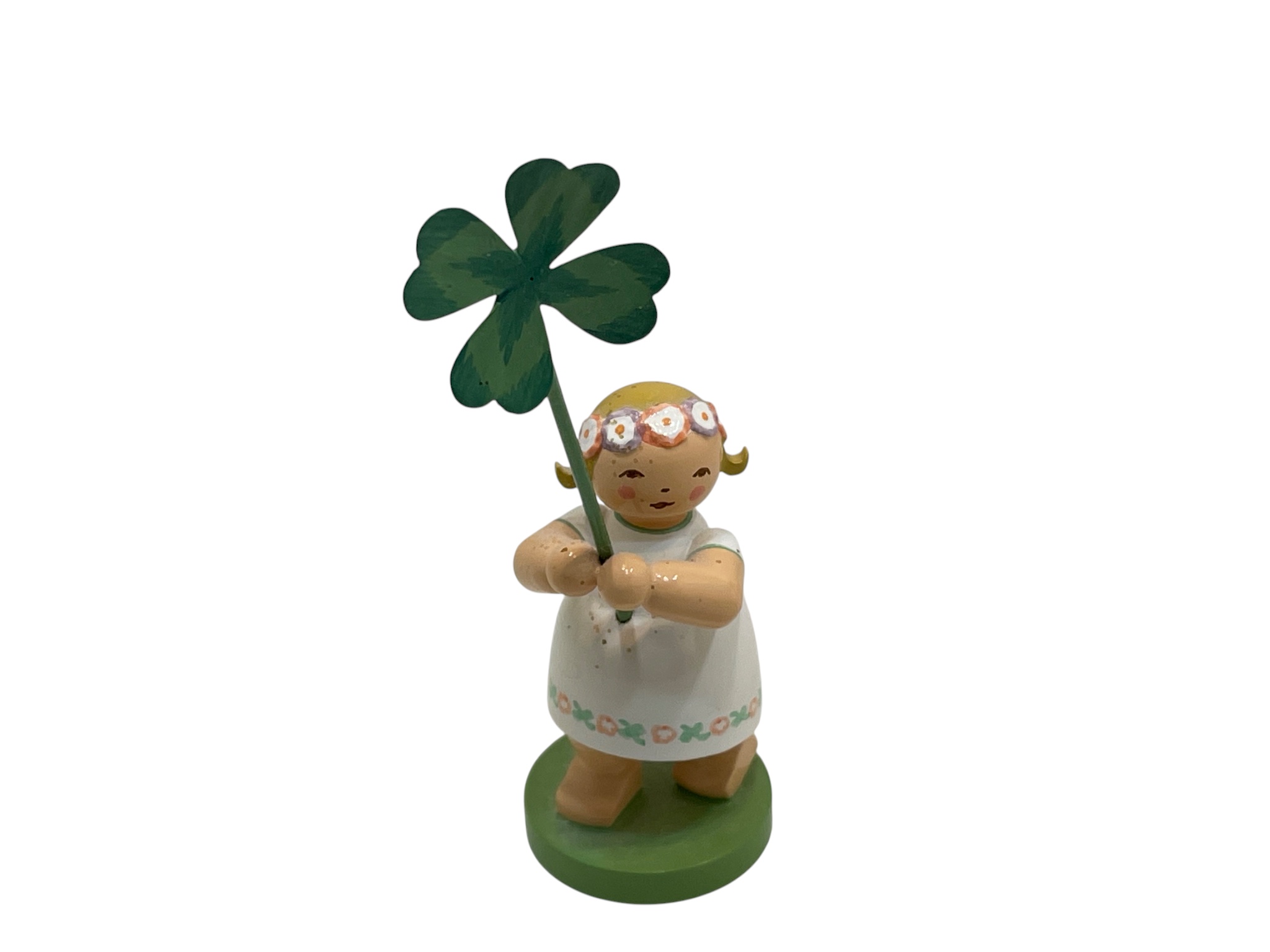 Erzgebirge Wendt & Kühn Figur Sammler Holz Figur Blumenkind  10,5 cm. Top Zustand
