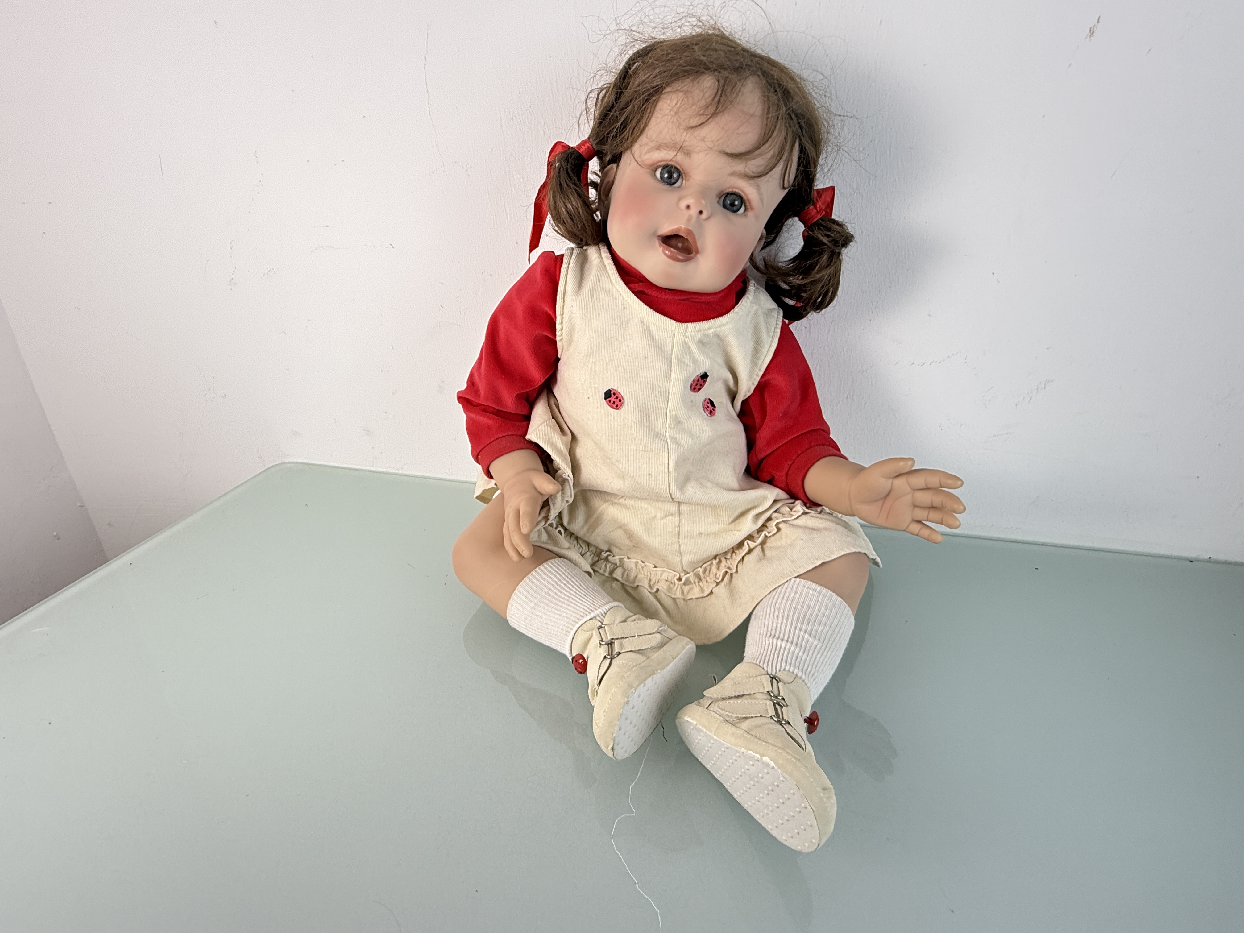 Künstlerpuppe Puppe Monika Peter Leicht Vinyl Puppe 73 cm. Top Zustand 