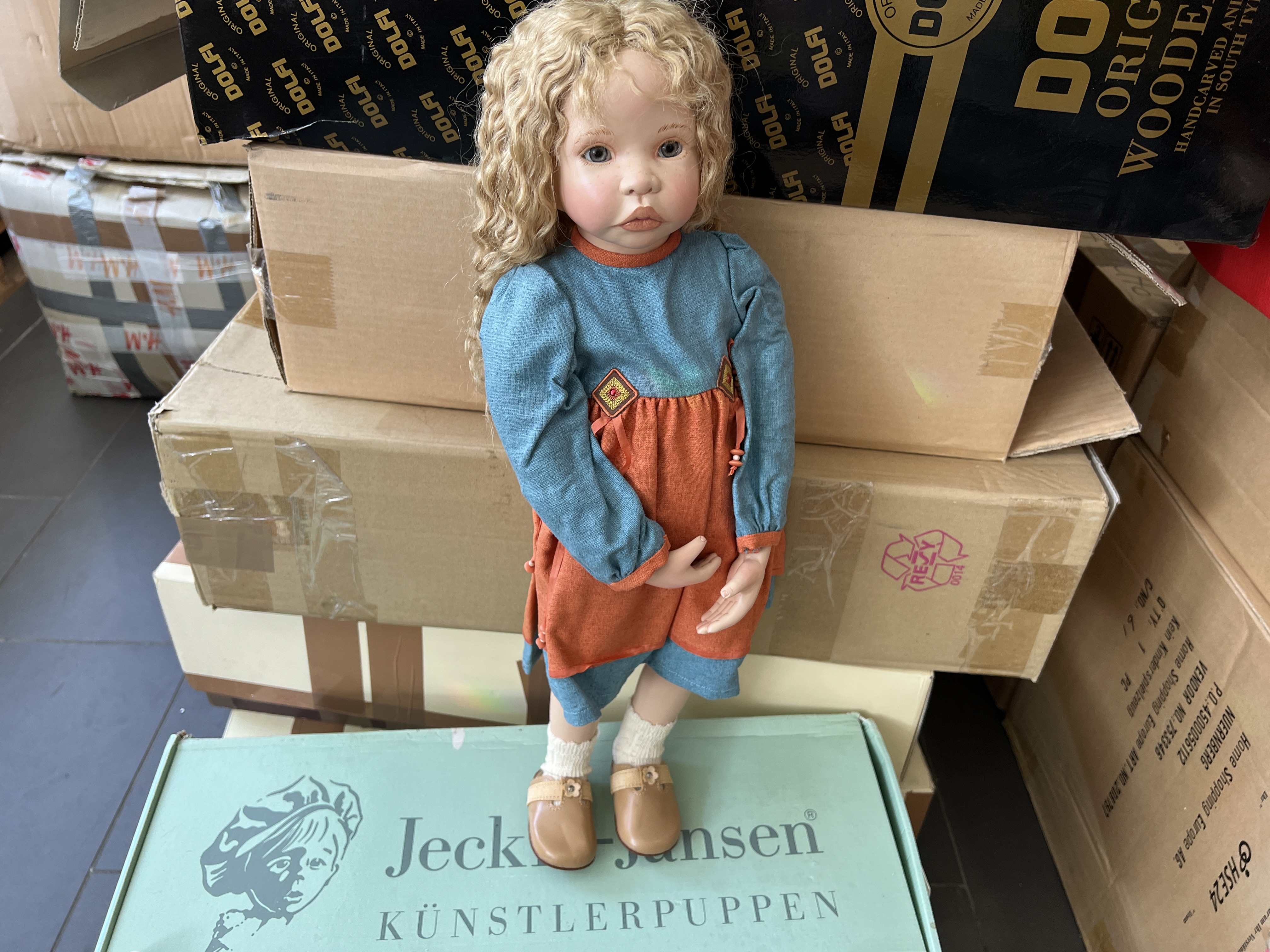 Heidemarie Doyé Porzellan Puppe 55 cm. Top Zustand  