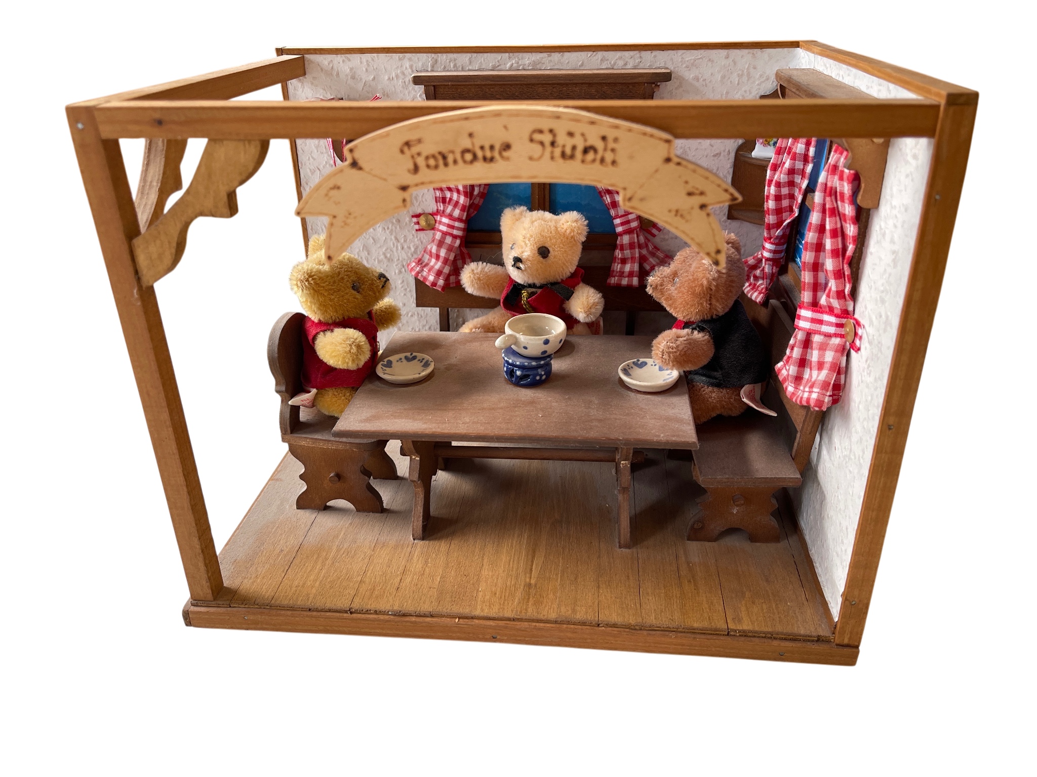Hermann Teddybär Puppenhaus Stube 22 x 27 x 20 cm -  Top Zustand 