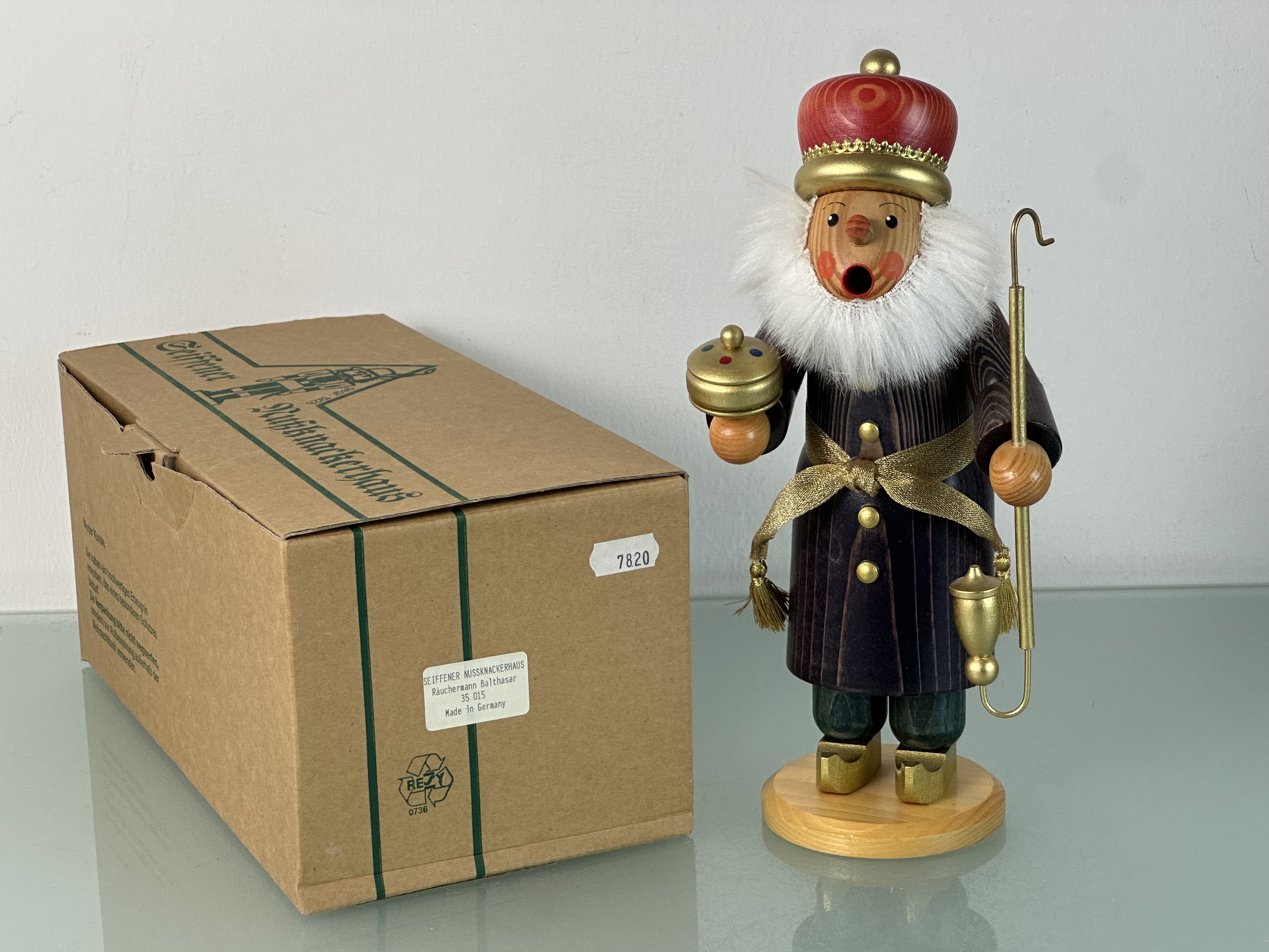 Erzgebirge Figur Räuchermännchen Melchior 28 cm. Top Zustand