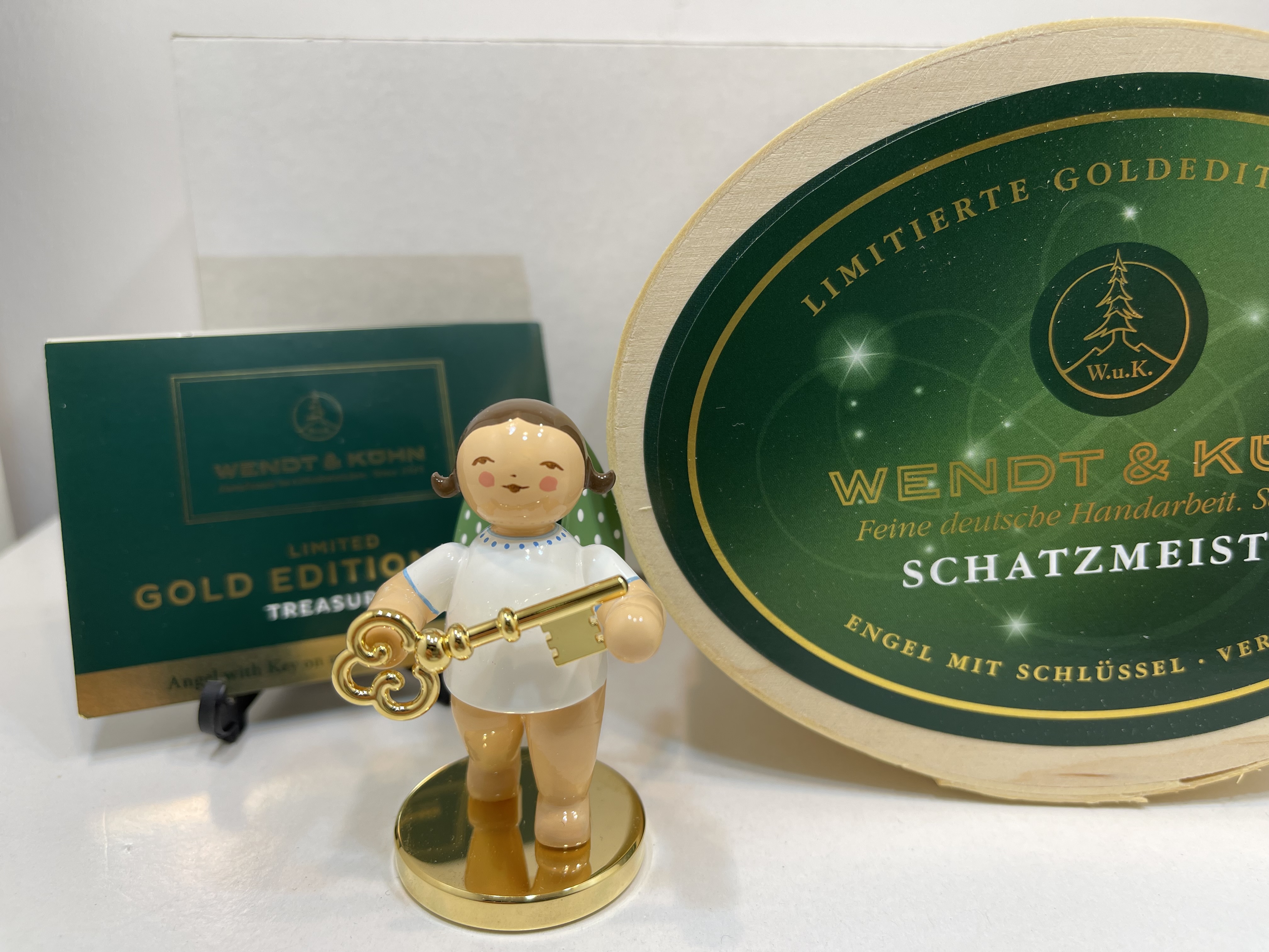 Wendt und Kühn Erzgebirge Figur Engel 6,5 cm. Limitiert 2015 + OVP - Top Zustand