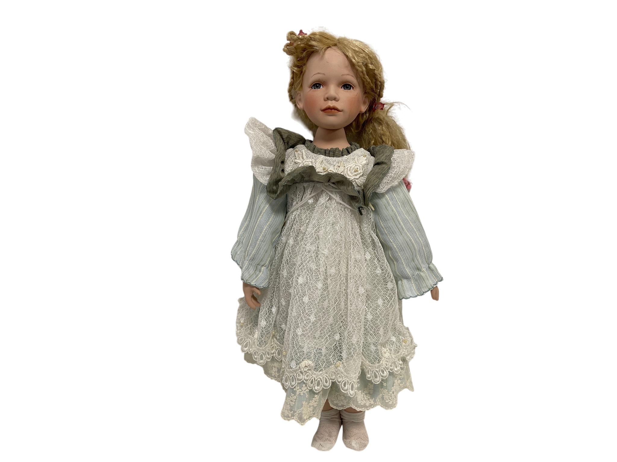 Künstlerpuppe Puppe Porzellan Puppe 66 cm. Zustand  siehe Fotos