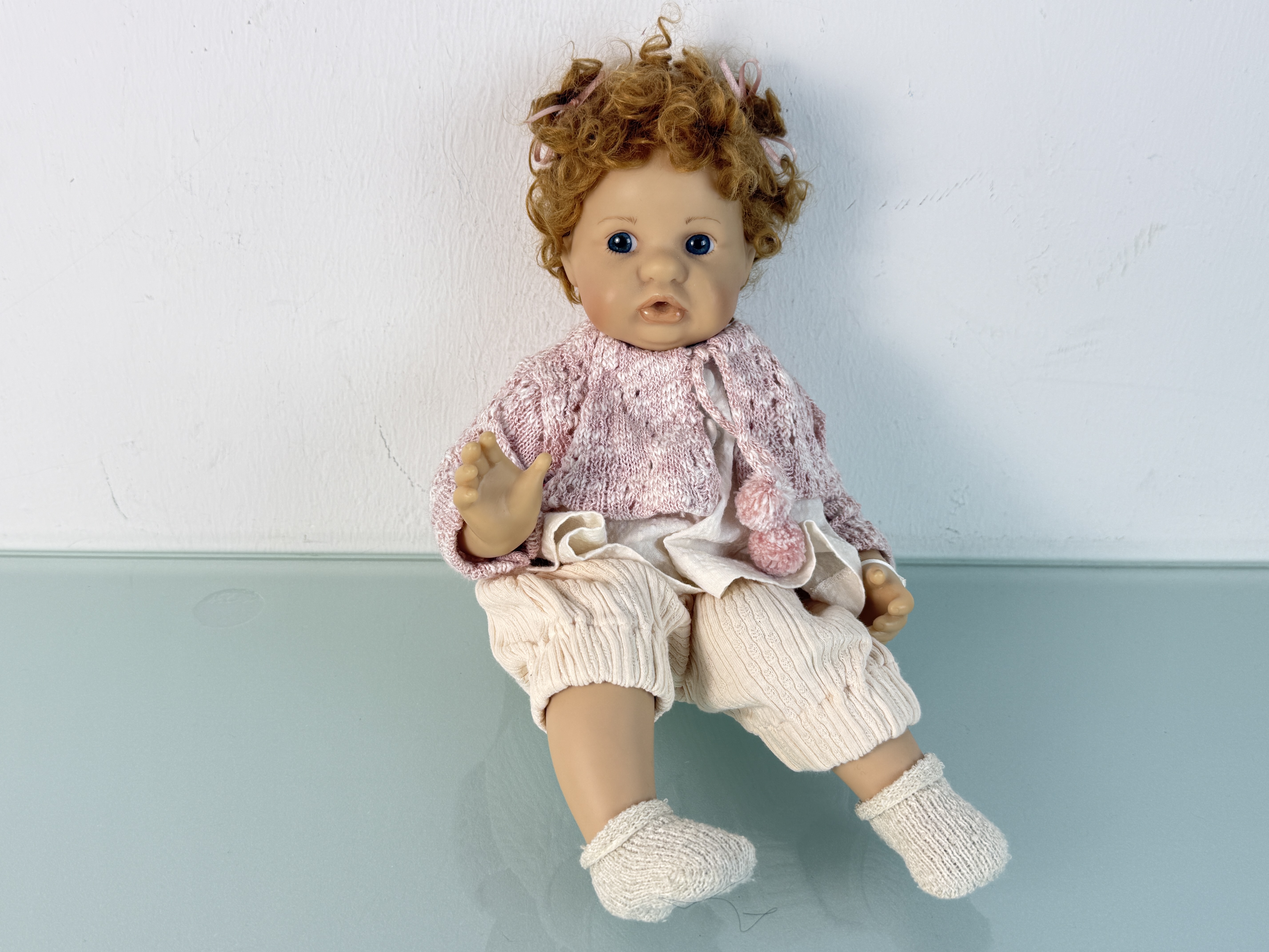 Künstlerpuppe Sammler Brigitte Leman Vinyl Puppe 35 cm. Top Zustand.   