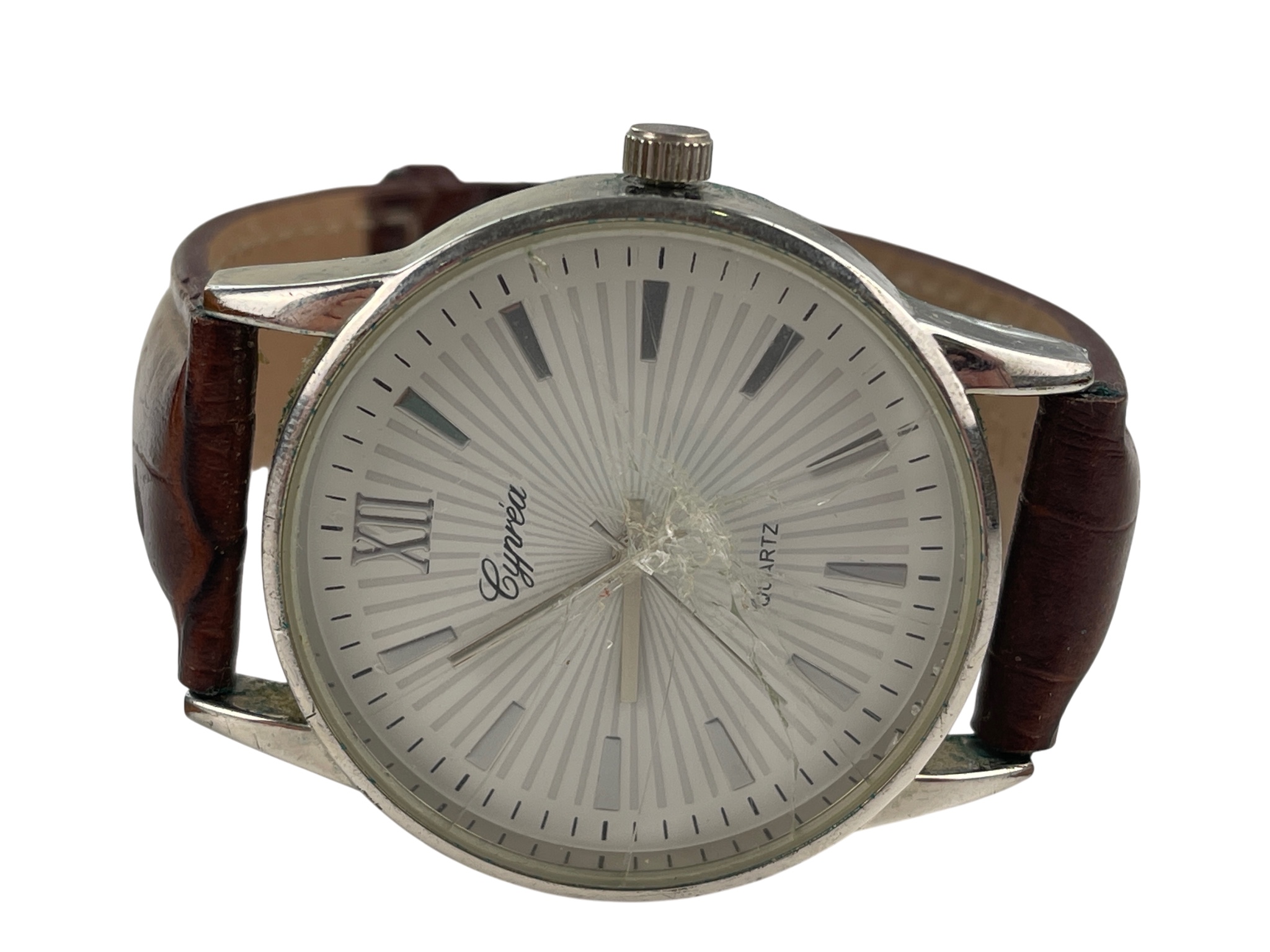 Herren Armbanduhr Quartz  - defekt im Glas