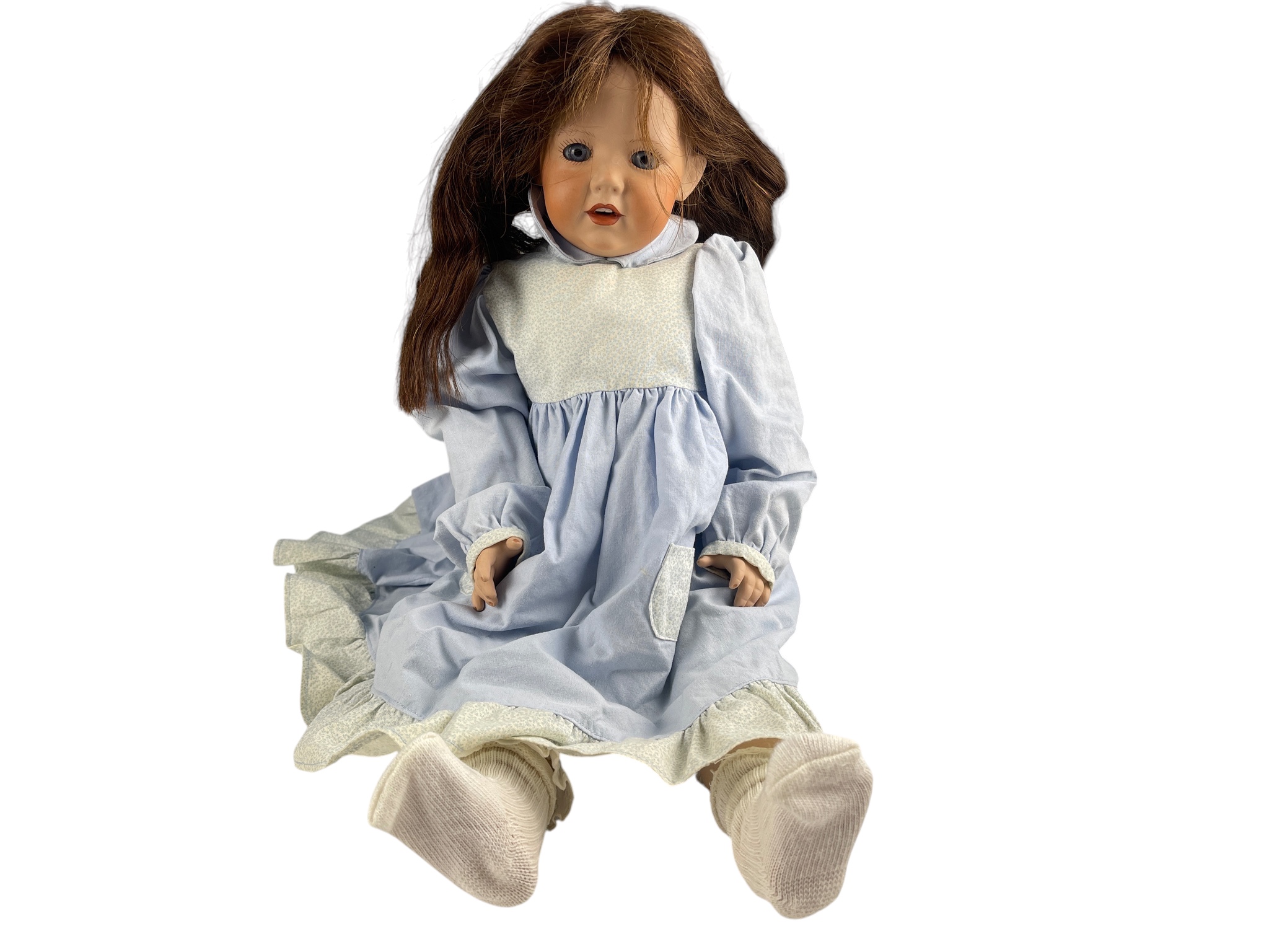 Künstlerpuppe Alte Porzellankopf Puppe 48,5 cm. Guter Zustand 