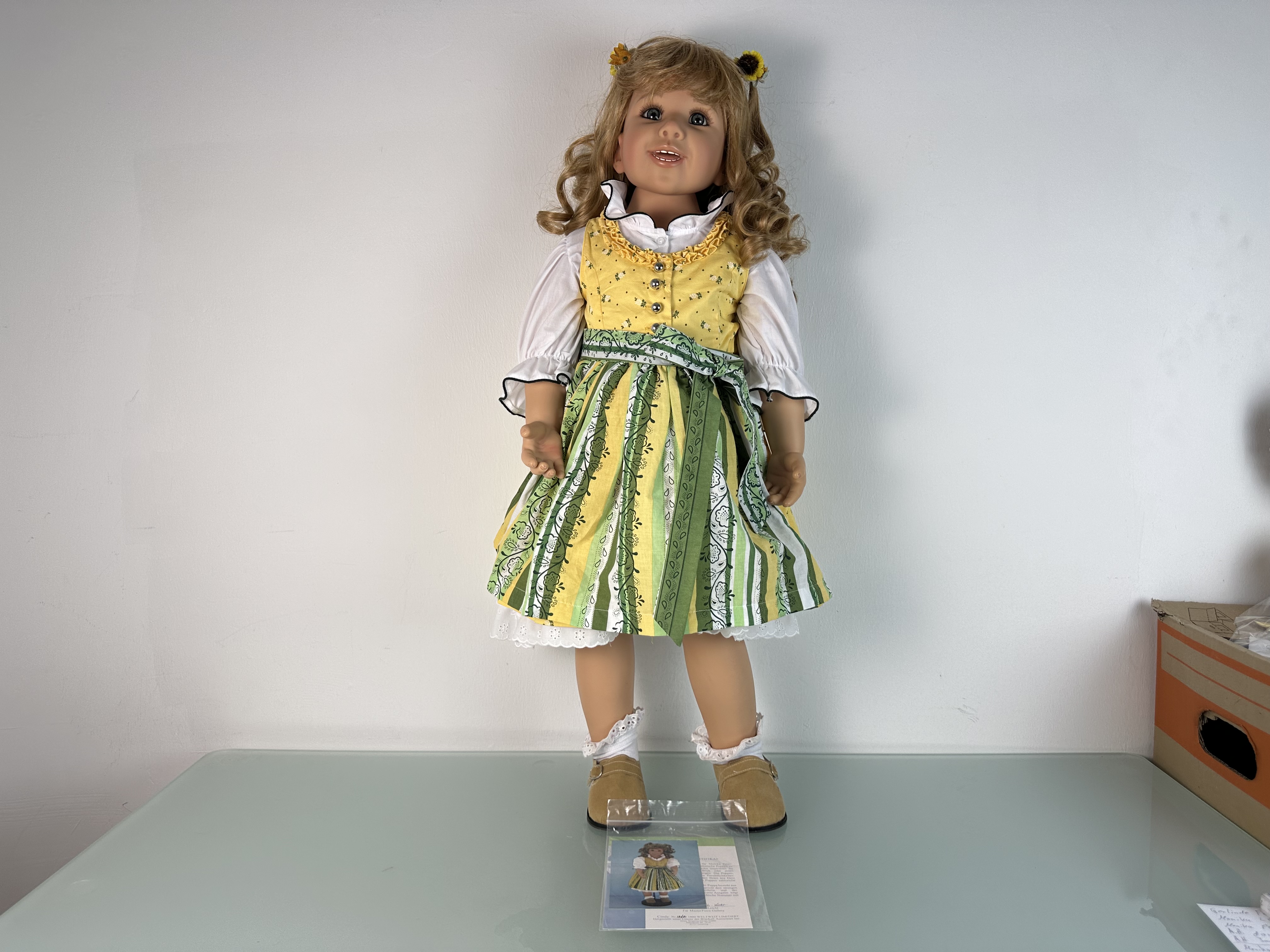 Künstlerpuppe Puppe Monika Peter Leicht Vinyl Puppe 85 cm. Top Zustand