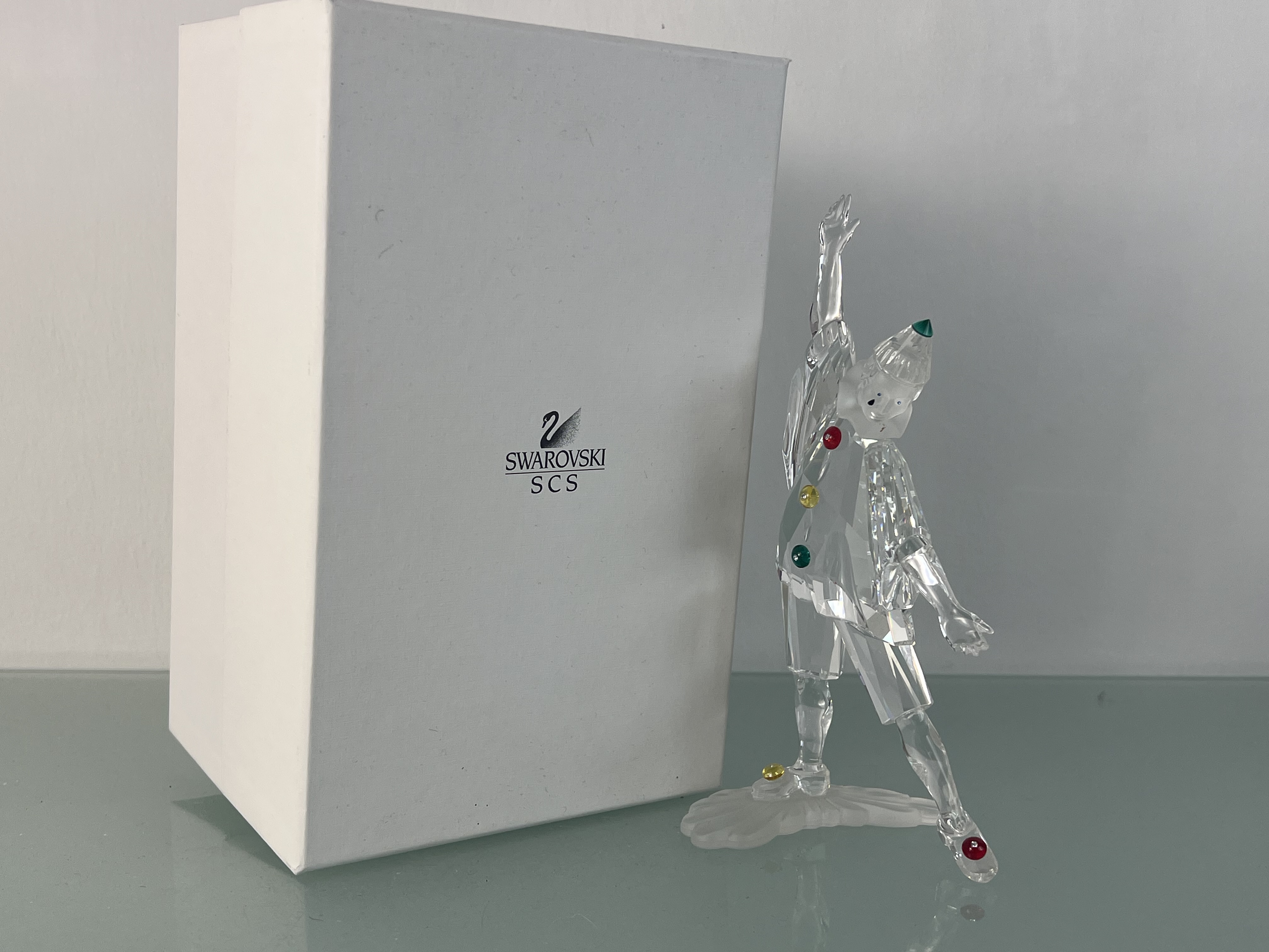 Swarovski Jahresfigur 230586 Pierrot 20 cm. Inkl Kiste & Zertifikat. Top Zustand