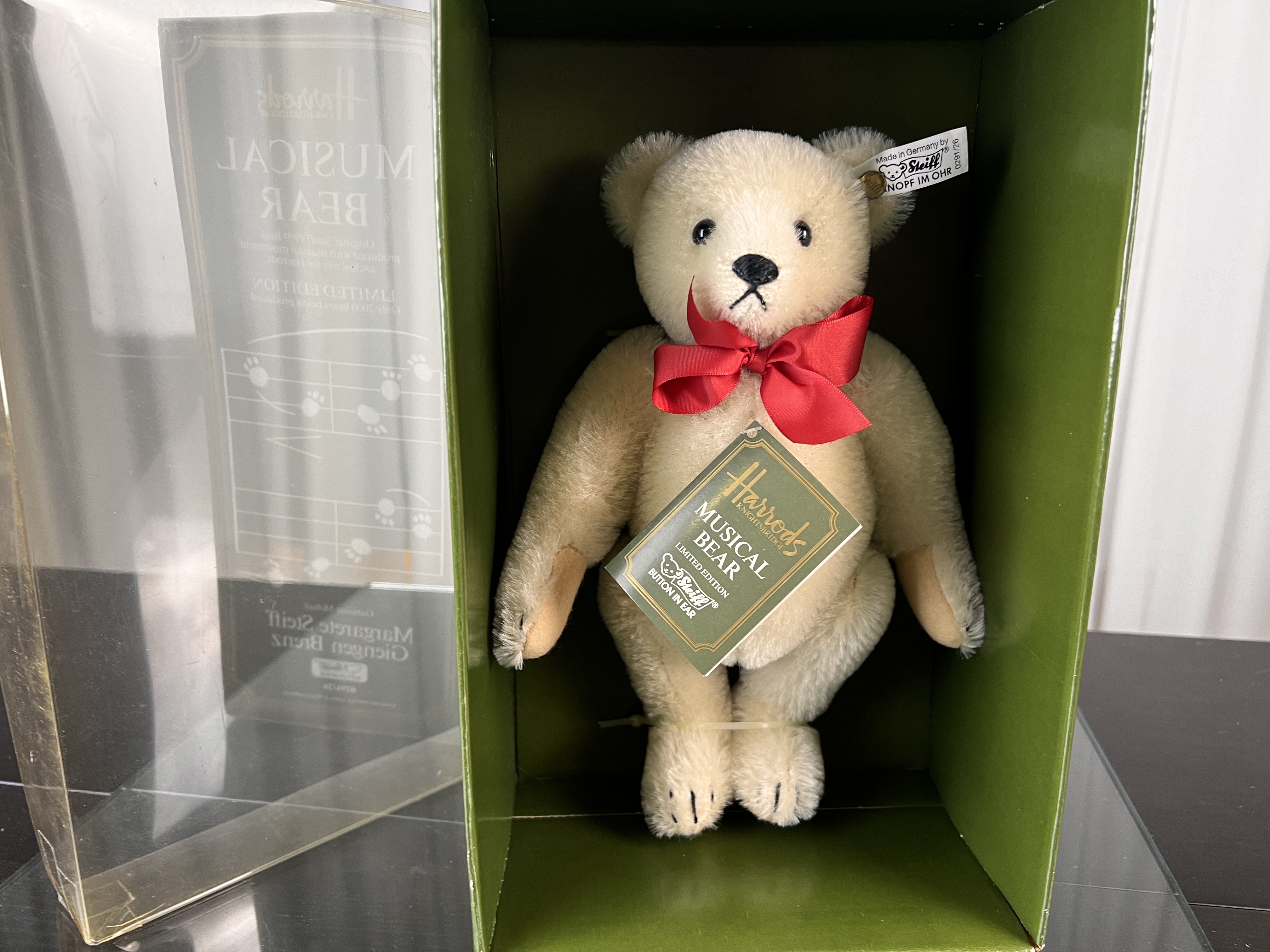Steiff Tier 0291/26 Teddy Bär Musical Bear 26 cm Top Zustand.