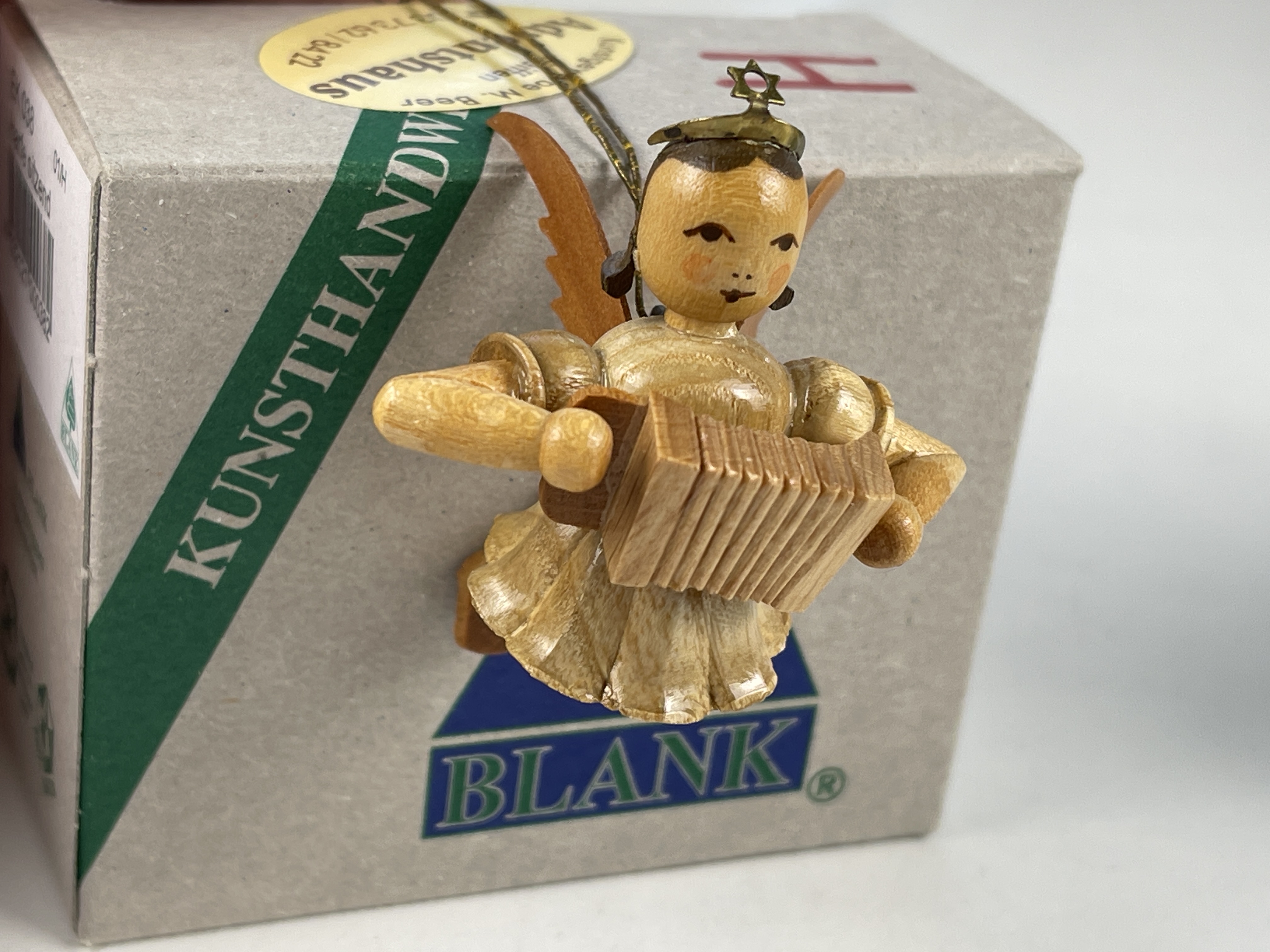 Erzgebirge Blank Figur Engel Ornament 5,5 cm. Top Zustand OVP   