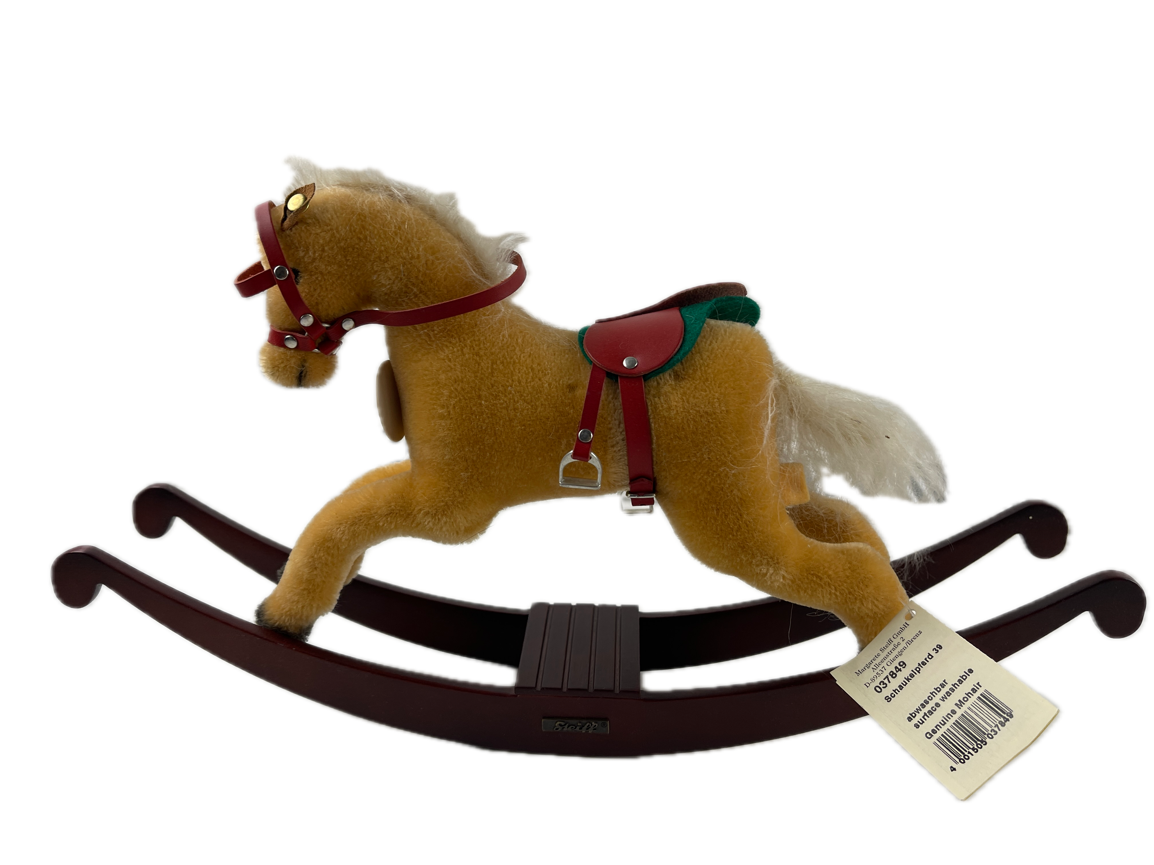 Steiff Tier 037849 Schaukelpferd 40 x 20 cm. Top Zustand 