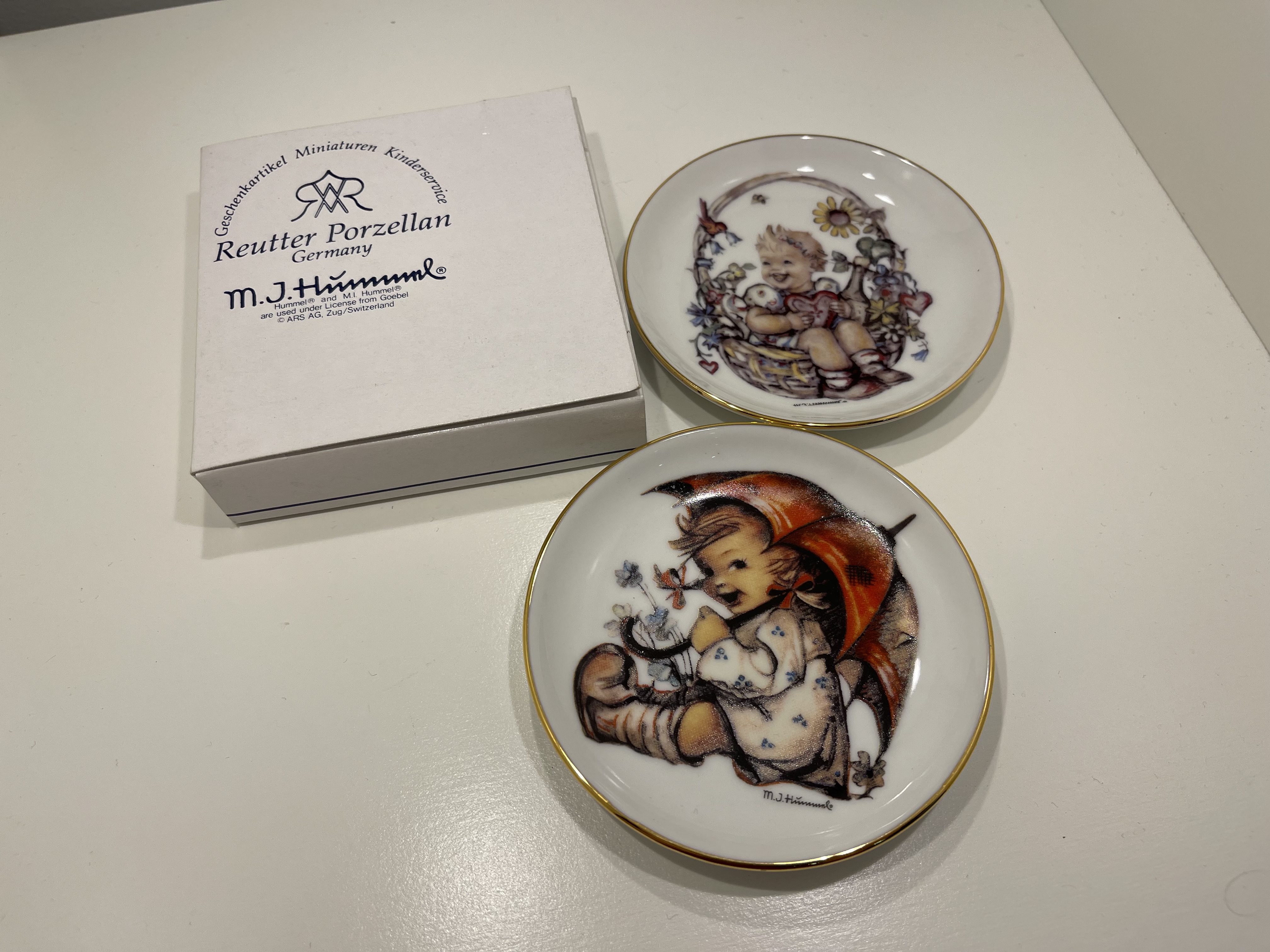  M.I. Hummel Teller Ø 9,5 cm. 1 Wahl 2 Stück. Top Zustand.    