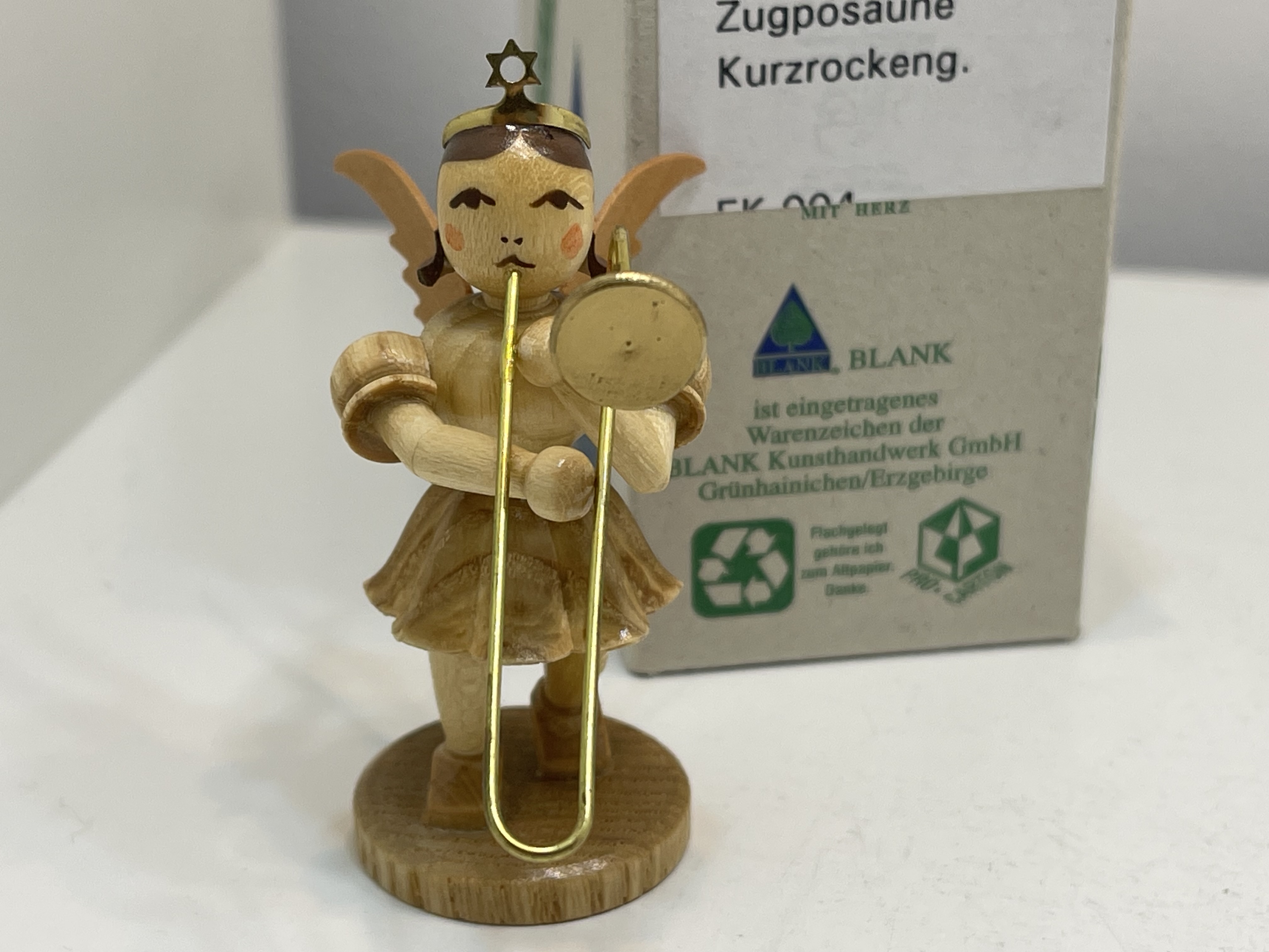 Erzgebirge Blank Figur Engel 6,8 cm. + OVP Top Zustand    