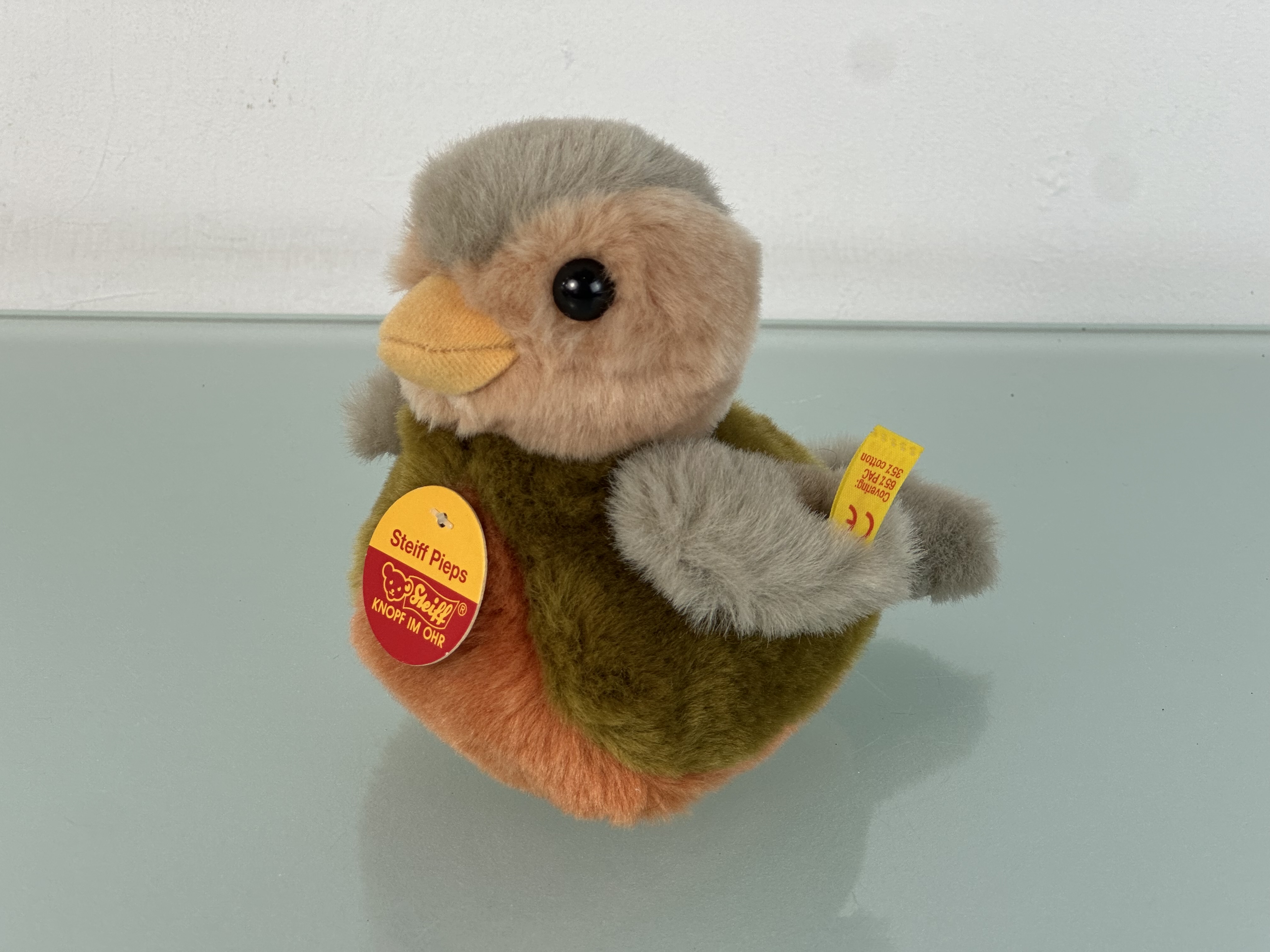 Steiff Tier 057779 Pieps Vogel 11,5 cm.  Top Zustand