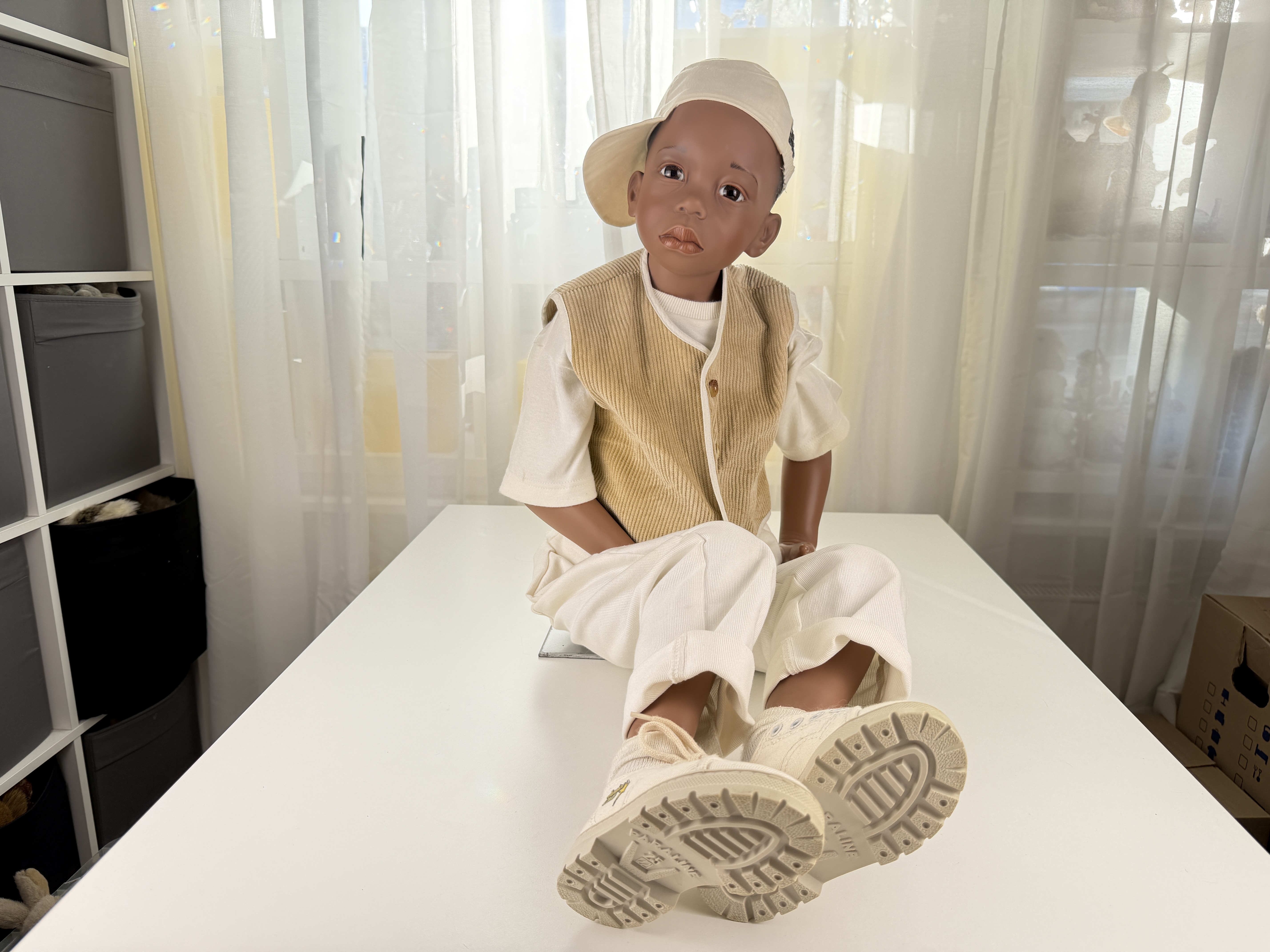 Künstlerpuppe Philip Heath Aaron Vinyl Puppe 100 cm. Top Zustand  