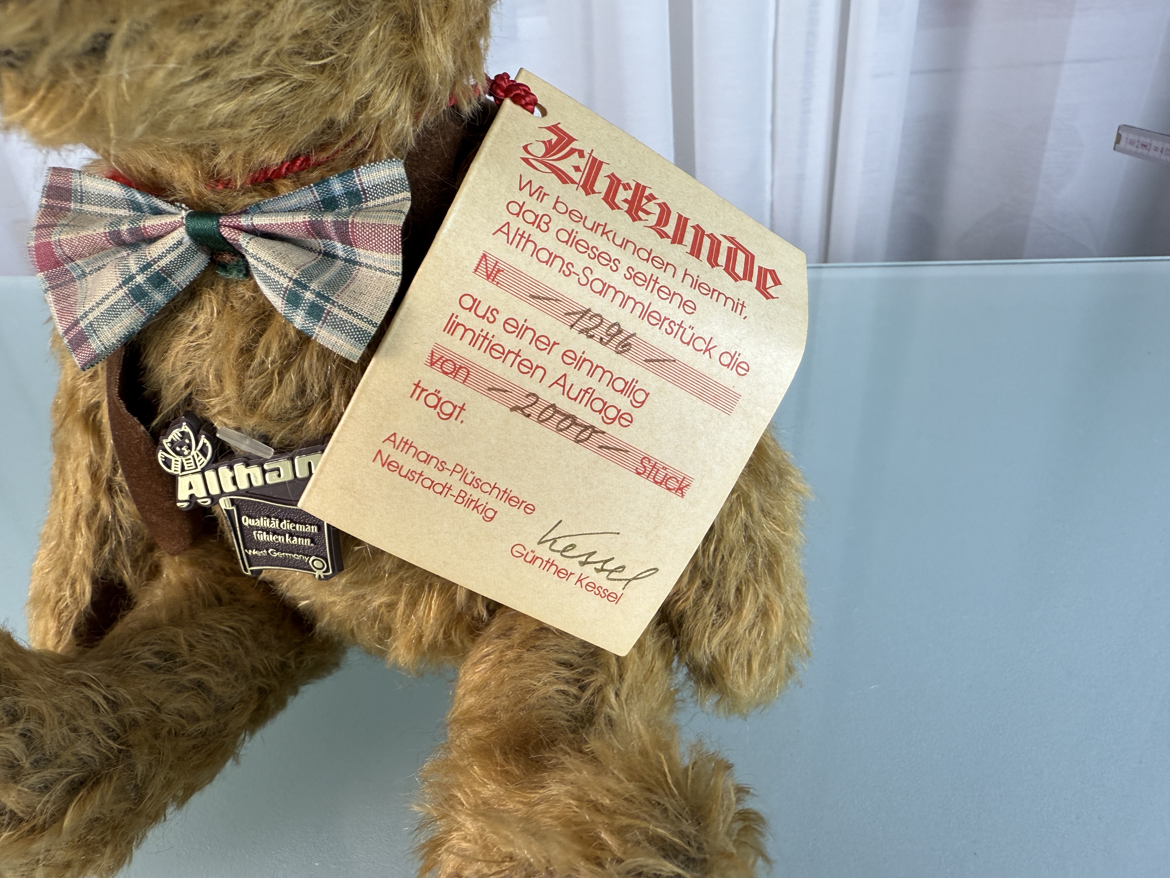 Künstlerbär Teddy Bär Althans Bär Künstlerbär Teddy Bär 32 cm Top Zustand.   